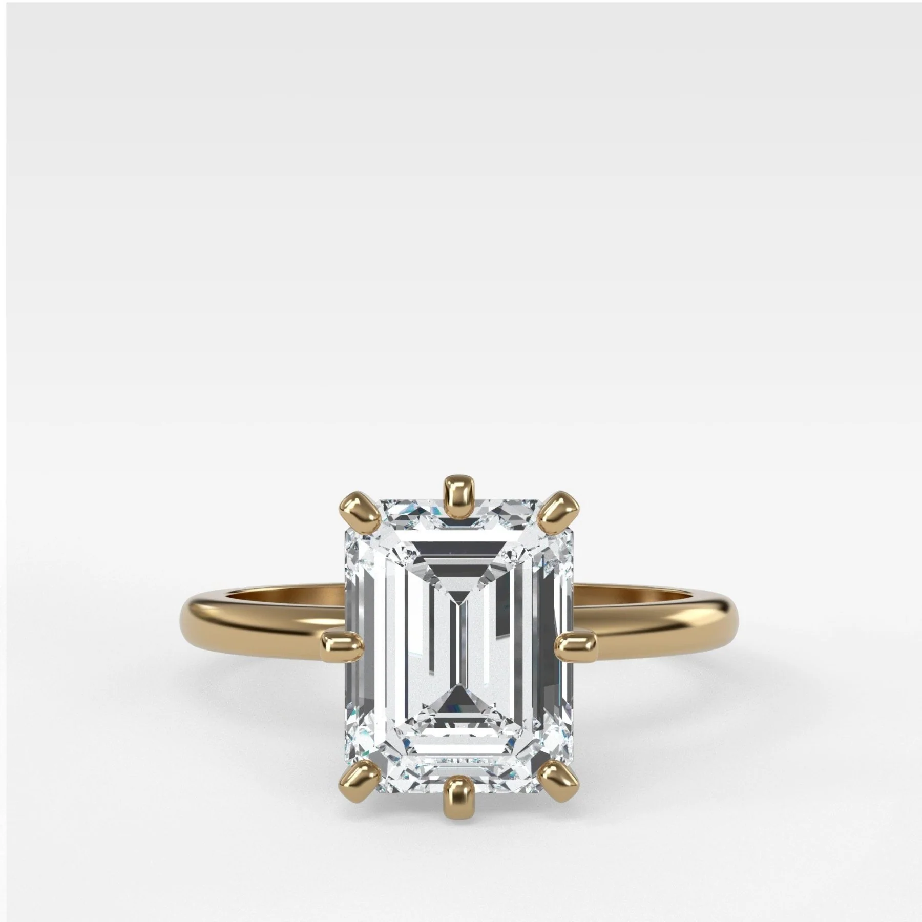 Nova Solitaire Engagement Ring With Emerald Cut Diamond