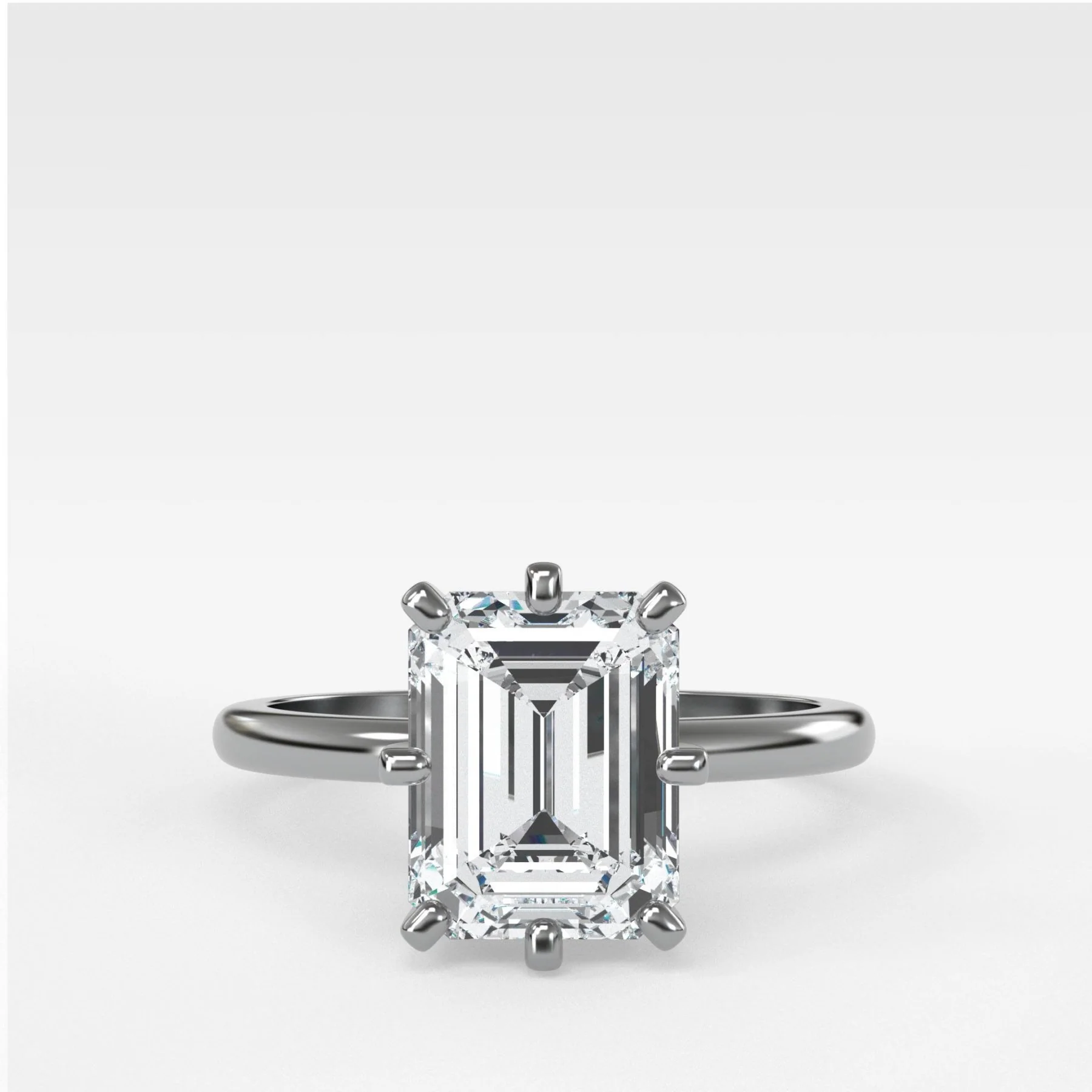 Nova Solitaire Engagement Ring With Emerald Cut Diamond - Image 3