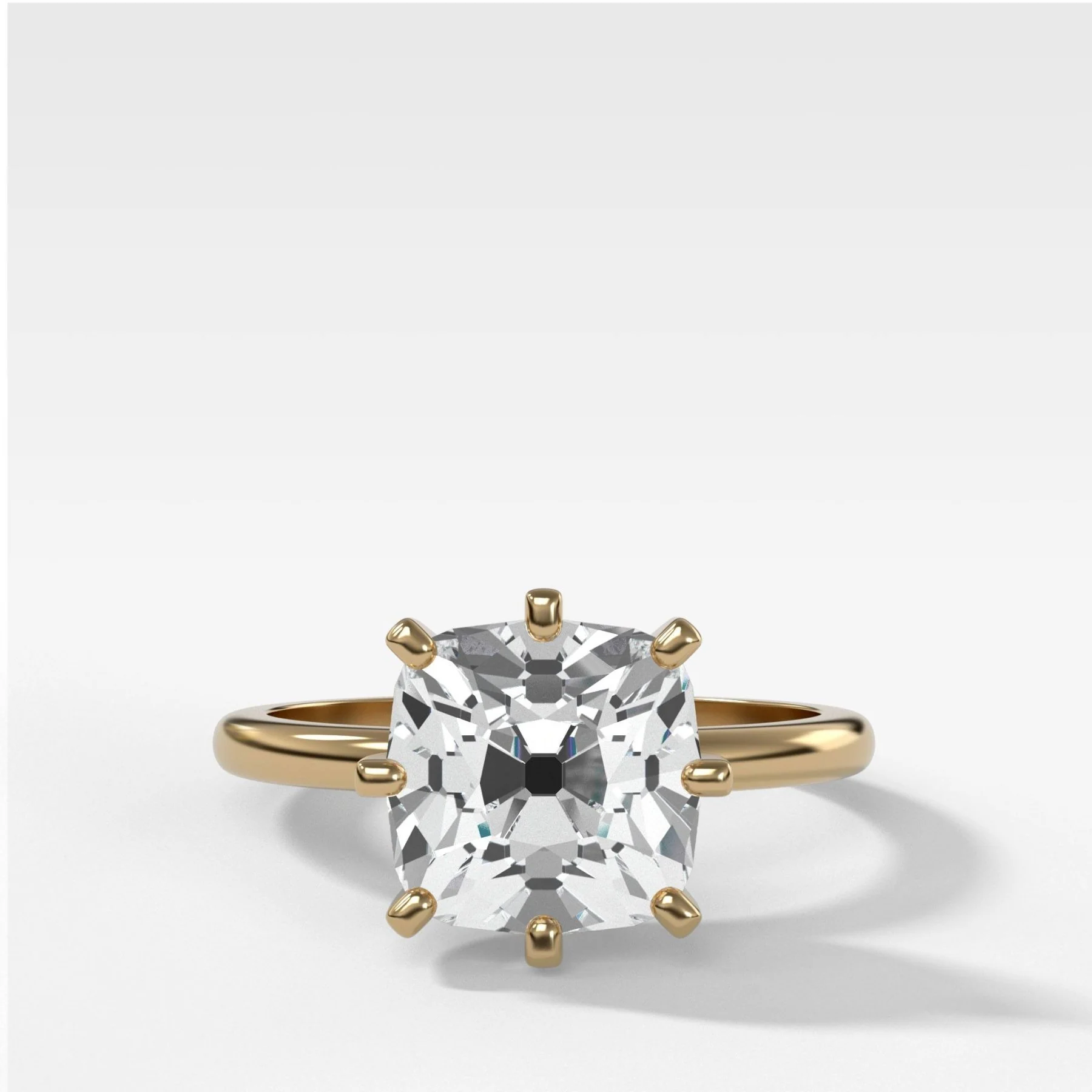 Nova Solitaire Engagement Ring With Old Mine Cut Diamond