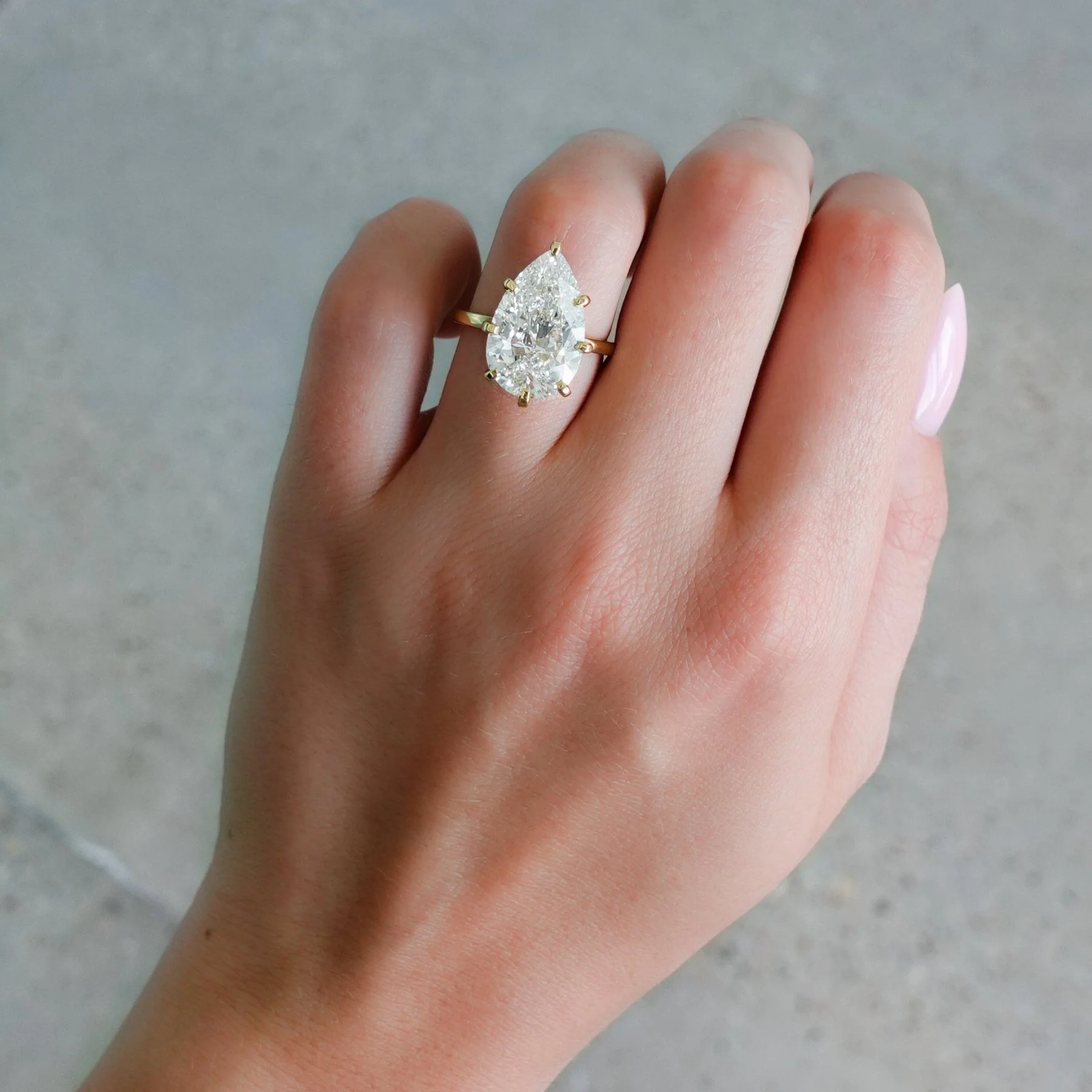 Nova Solitaire Engagement Ring With Pear Cut Diamond - Image 3