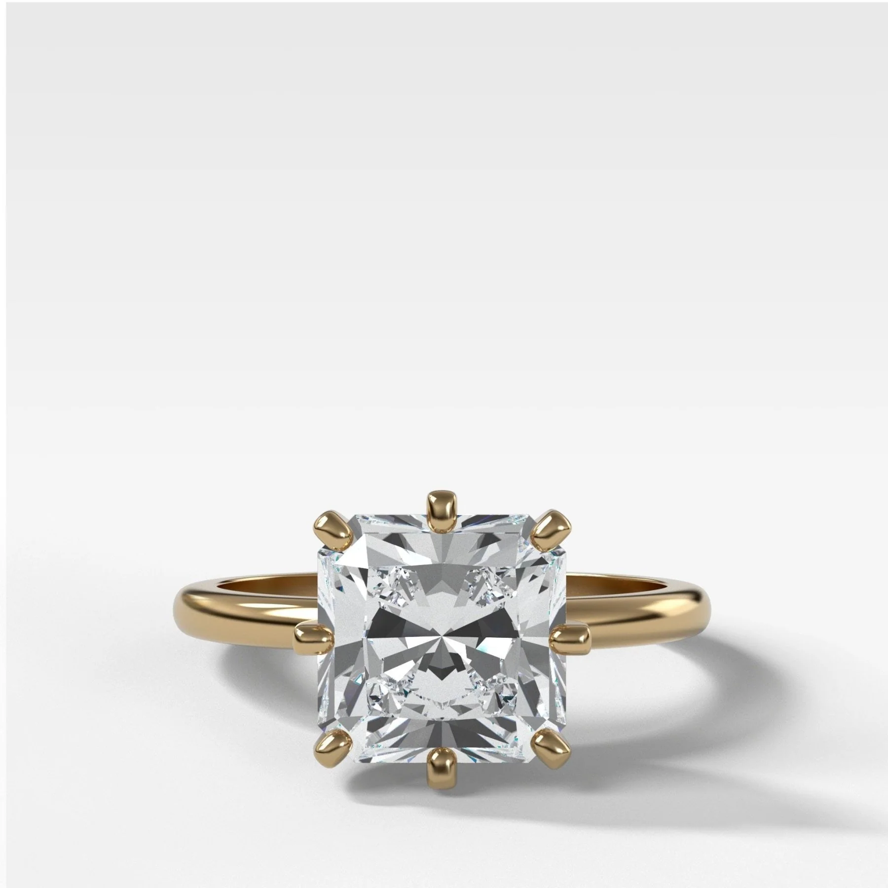 Nova Solitaire Engagement Ring With Radiant Square Cut Diamond