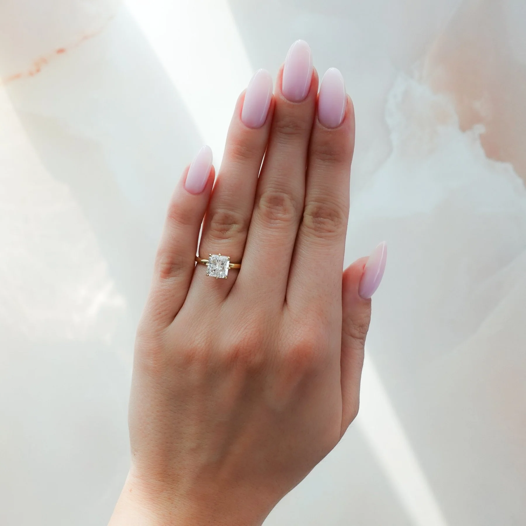 Nova Solitaire Engagement Ring With Radiant Square Cut Diamond - Image 3