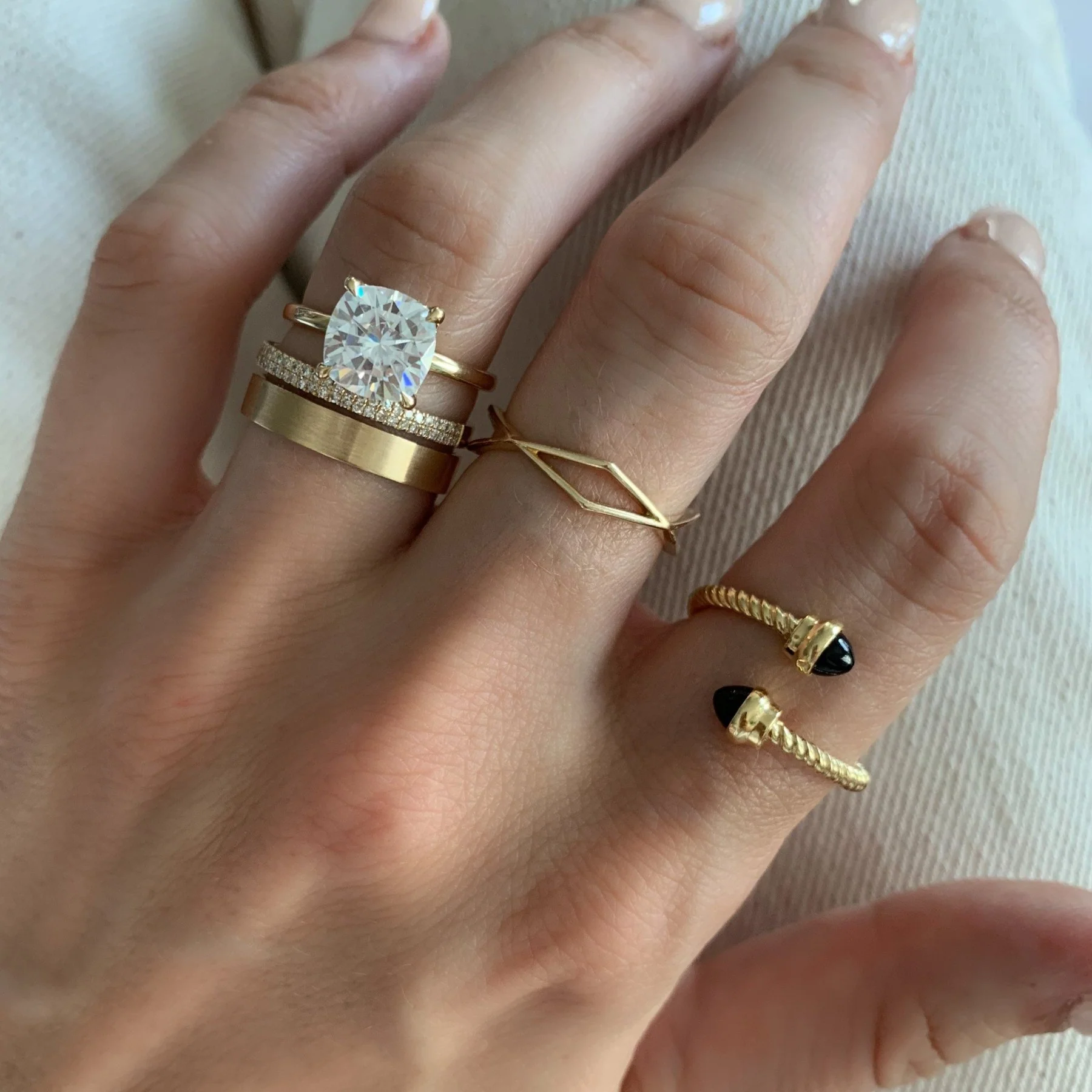 Orion Pavé Combo Wedding Band - Image 9