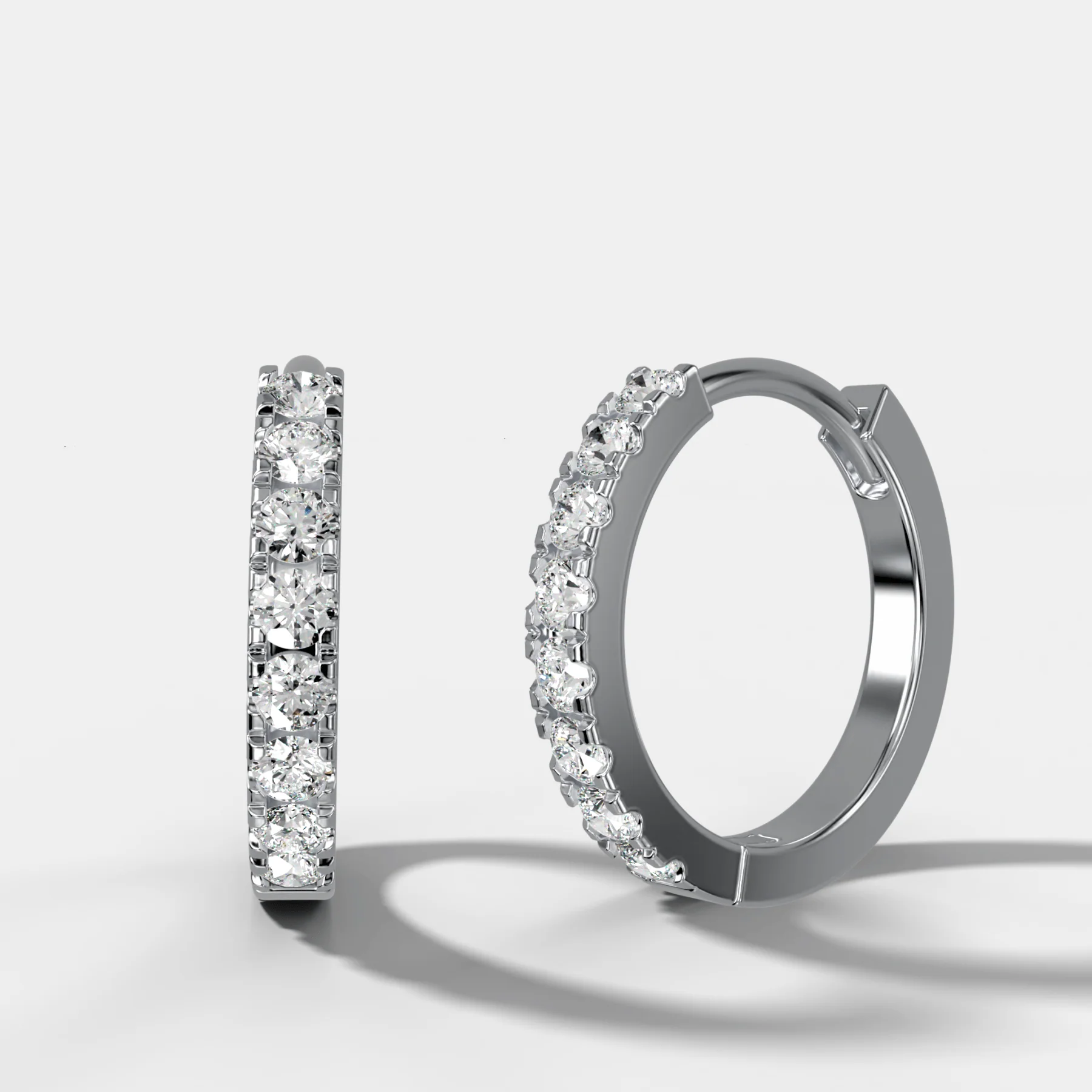 Pavé Huggie Hoop Earrings - Image 3