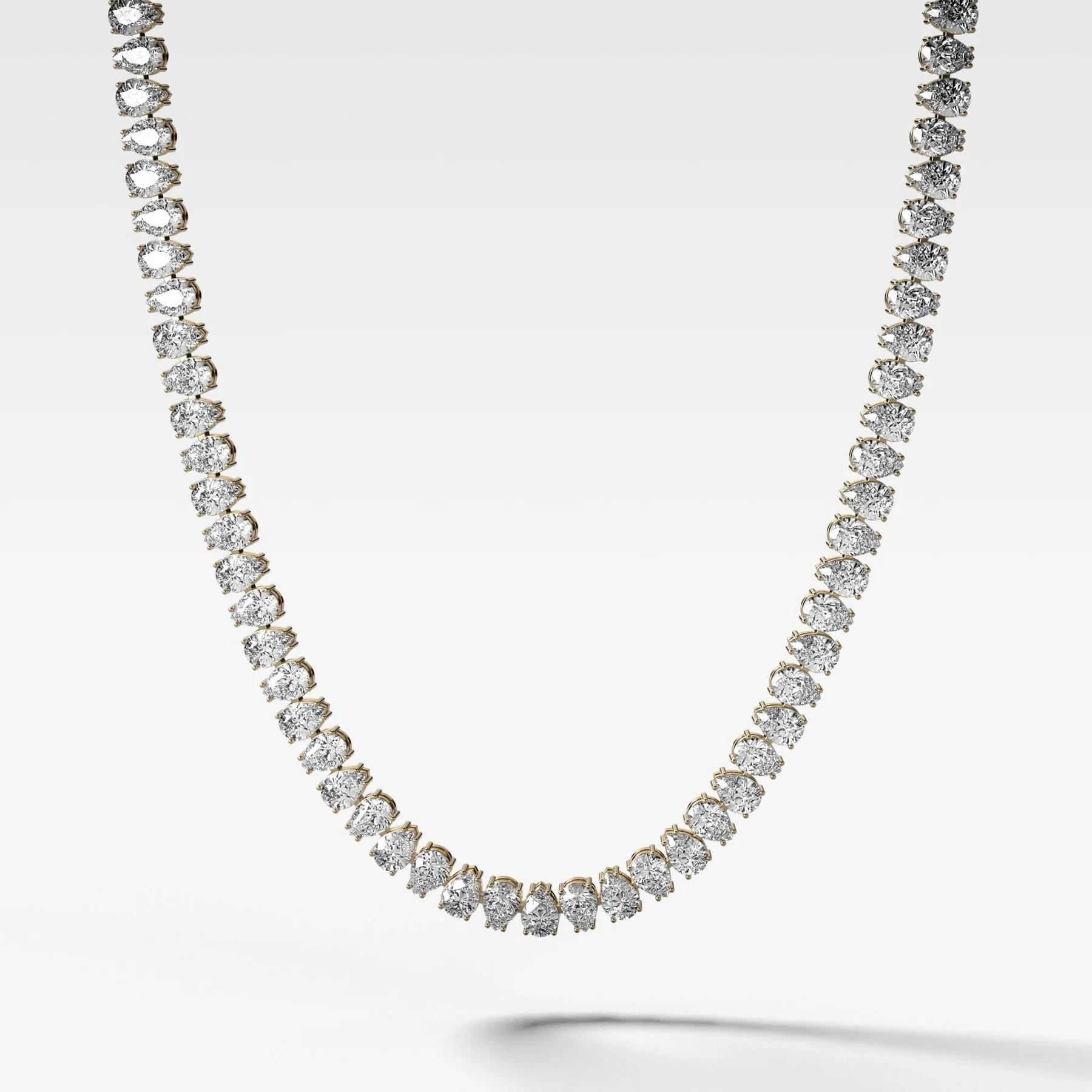 Alternating Pear Diamond Choker Necklace - Image 3