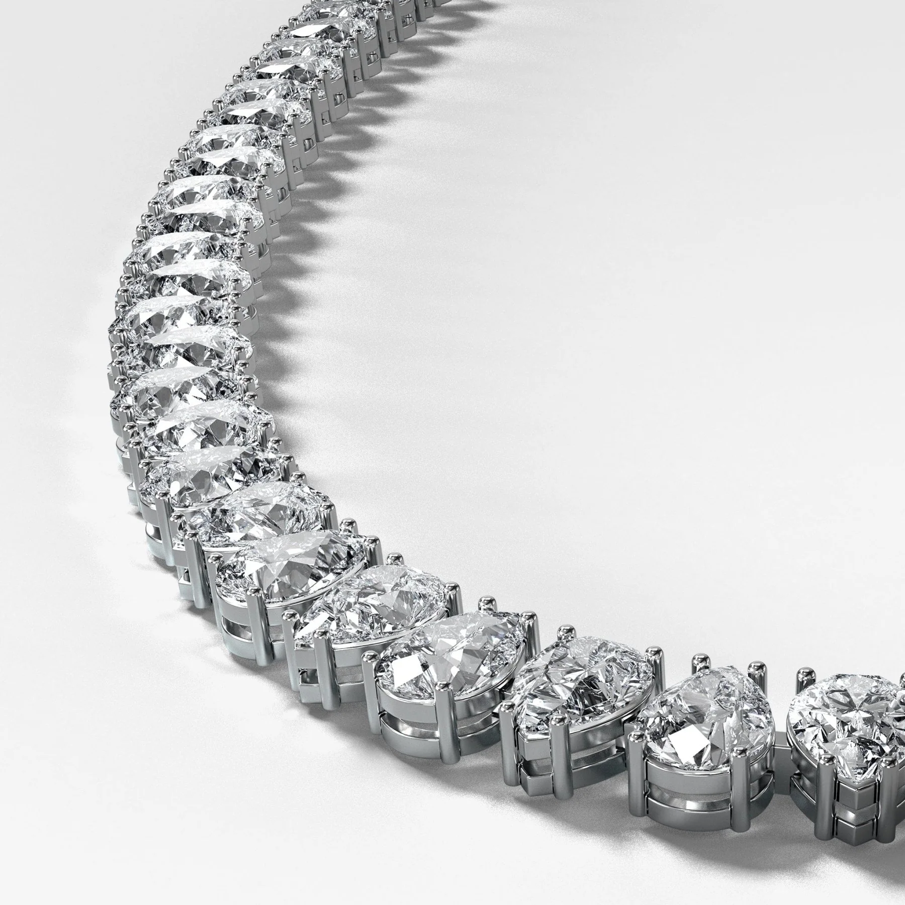Alternating Pear Diamond Choker Necklace - Image 4