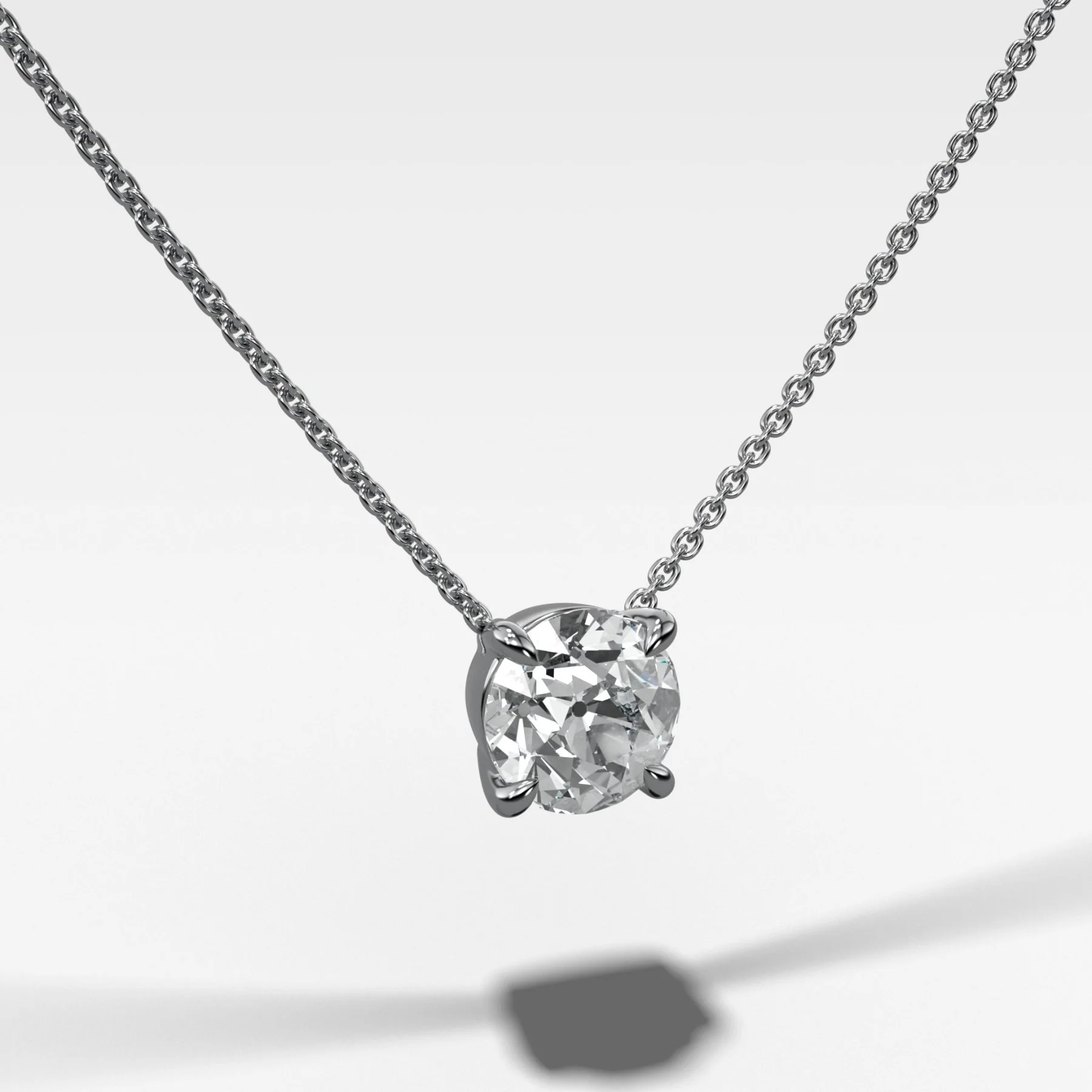 Pendant Necklace with Old Euro Cut Diamond - Image 2
