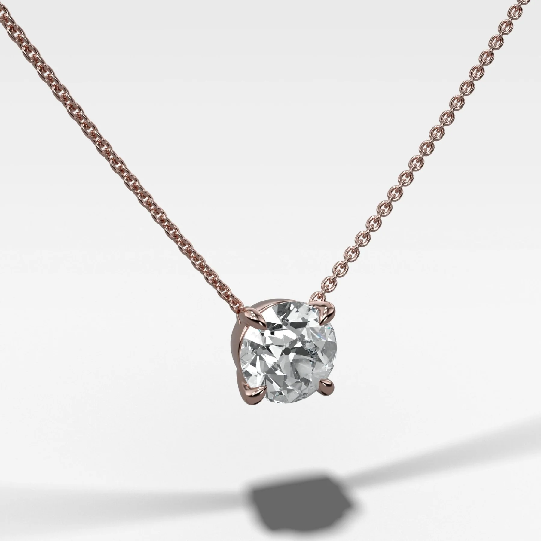 Pendant Necklace with Old Euro Cut Diamond - Image 3