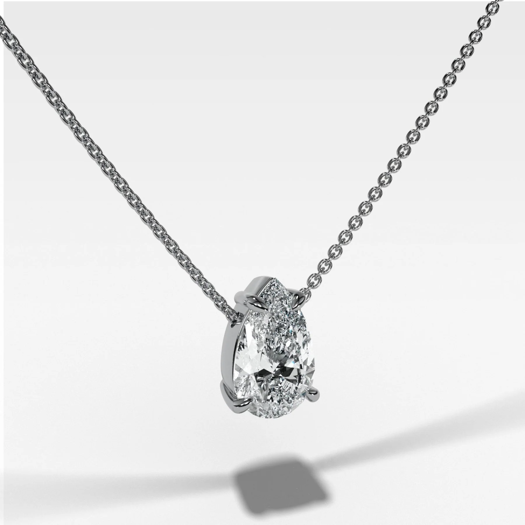 Pendant Necklace with Pear Cut Diamond - Image 3