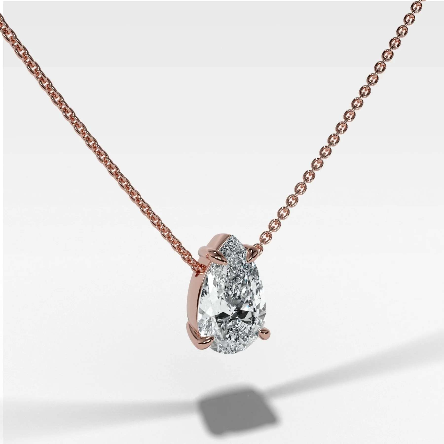 Pendant Necklace with Pear Cut Diamond - Image 4