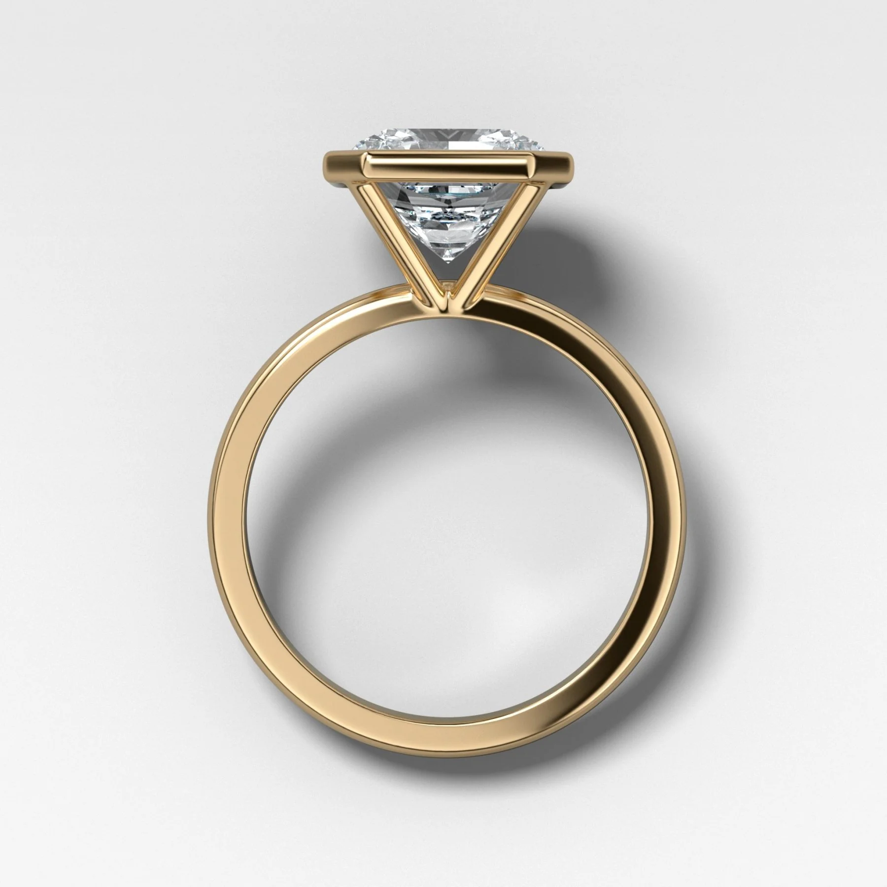 Penumbra Bezel Set Engagement Ring With 2.01ct Radiant Square Cut Lab Grown Diamond - Image 3