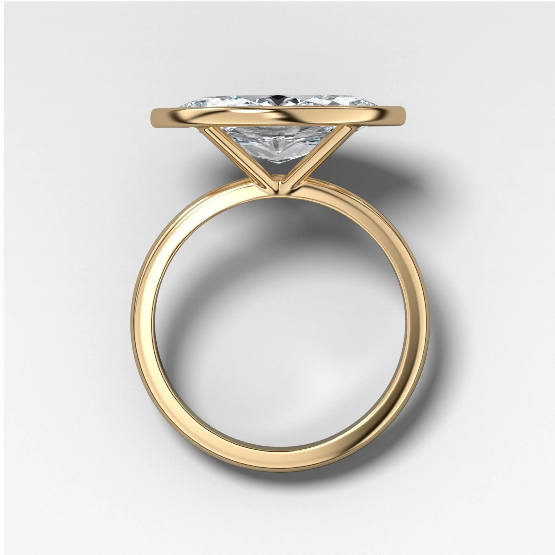 Penumbra Bezel Set Engagement Ring With East West Marquise Cut - Image 2