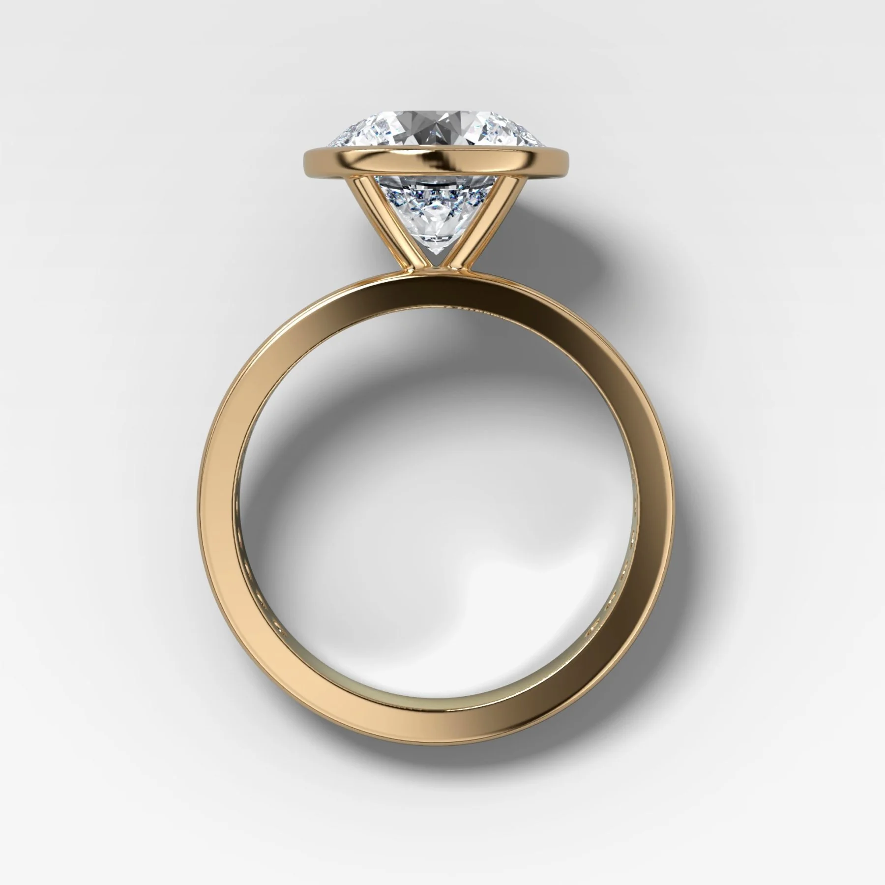 Petite Channel Bezel Set Engagement Ring with Round Cut Diamond - Image 2