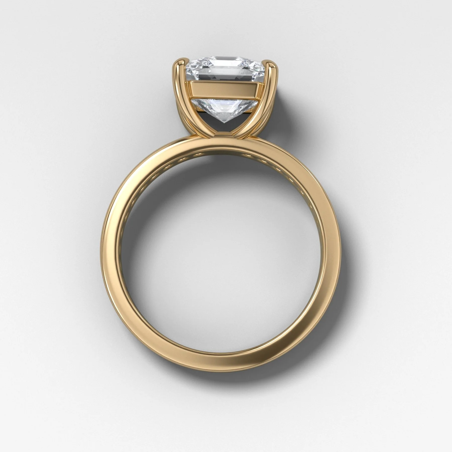 Petite Channel Set Engagement Ring with Asscher Cut Diamond - Image 2
