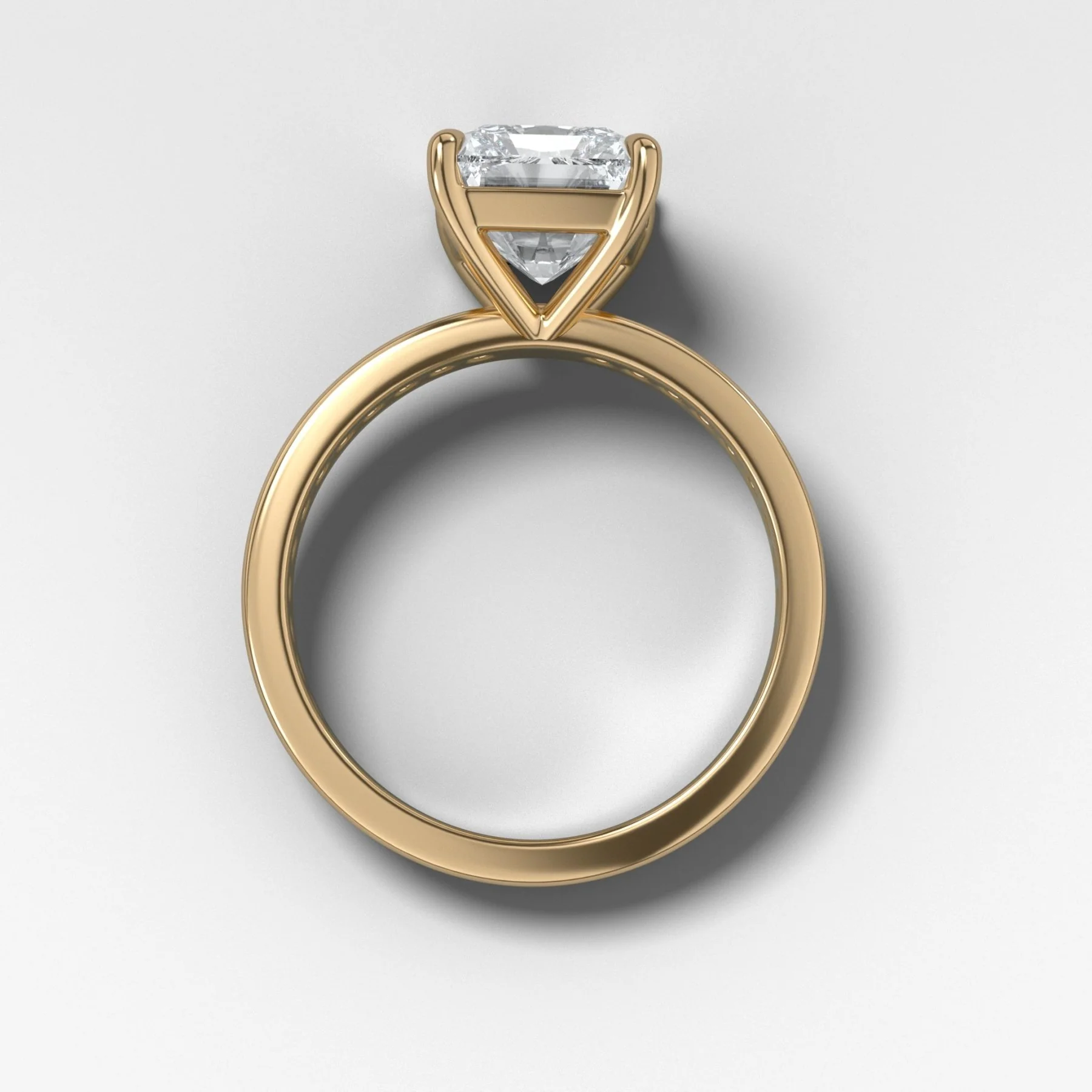 Petite Channel Set Engagement Ring with Elongated Radiant Cut Diamond - Image 2