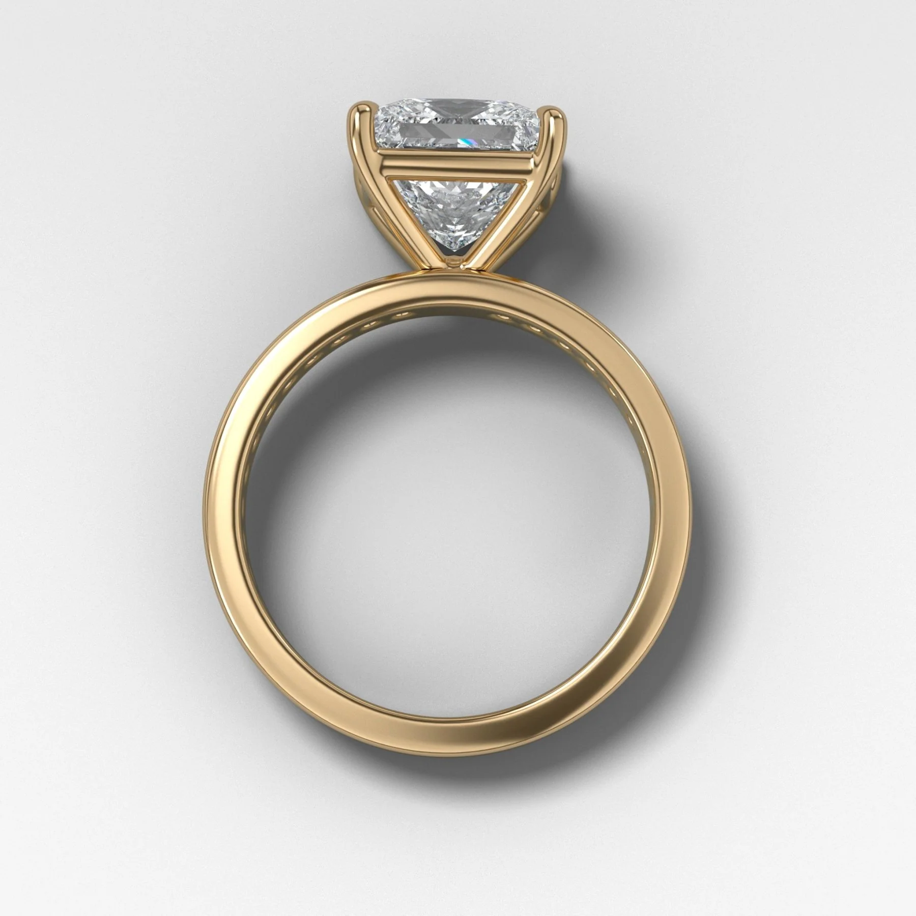 Petite Channel Set Engagement Ring with Princess Cut Diamond - Image 2