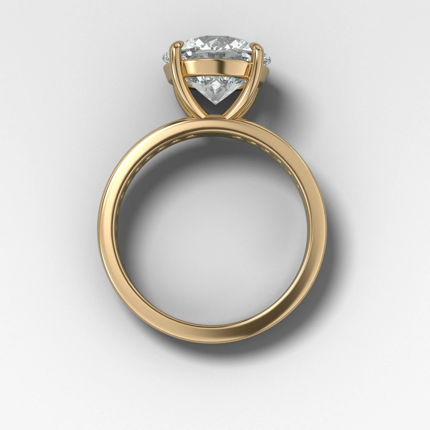 Petite Channel Set Engagement Ring with Round Cut Diamond - Image 2