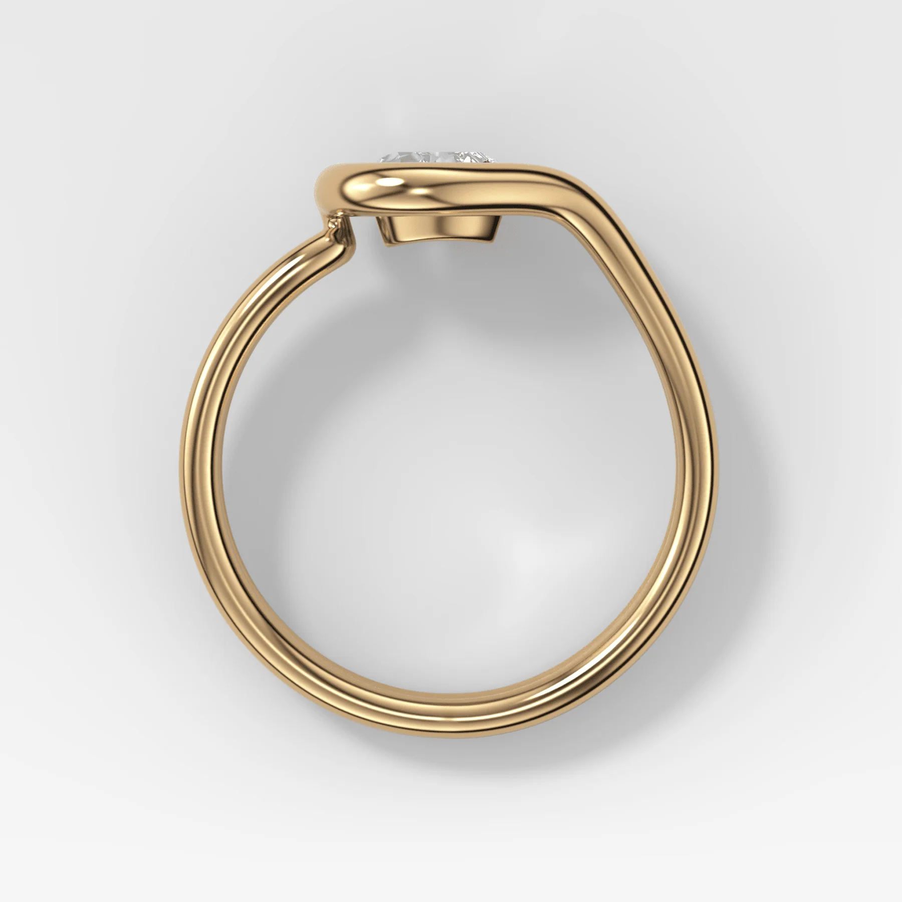 Petite Lasso Band with Heart Cut Diamond - Image 2