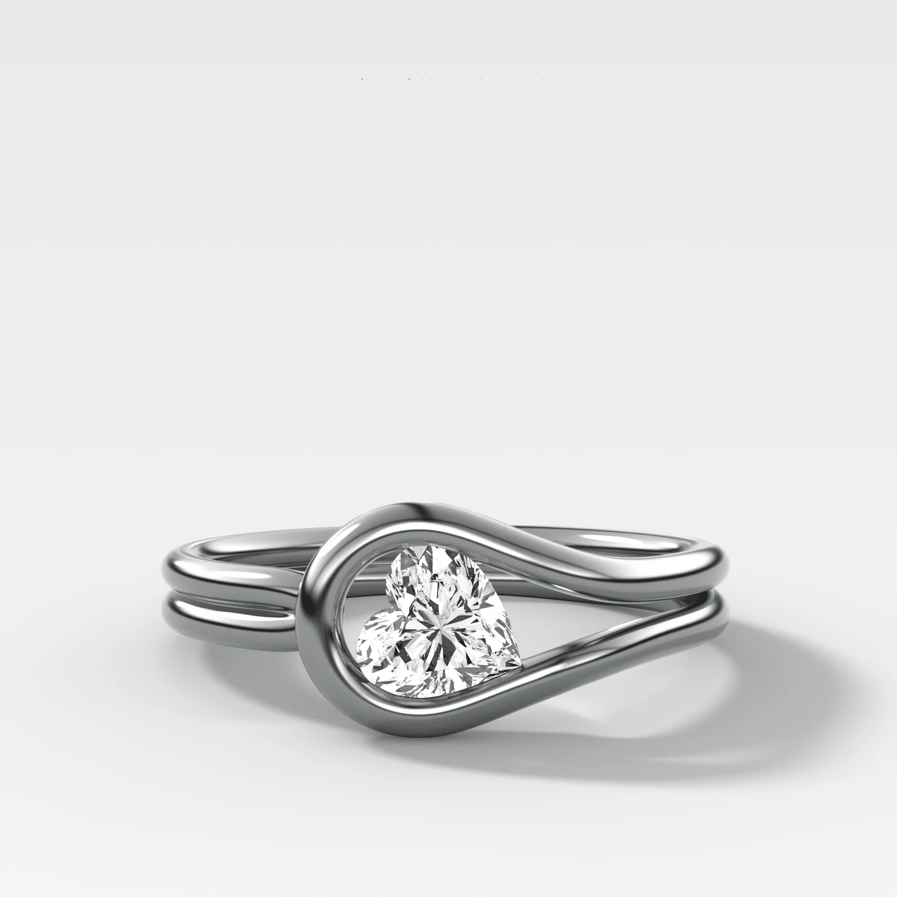 Petite Lasso Band with Heart Cut Diamond - Image 3