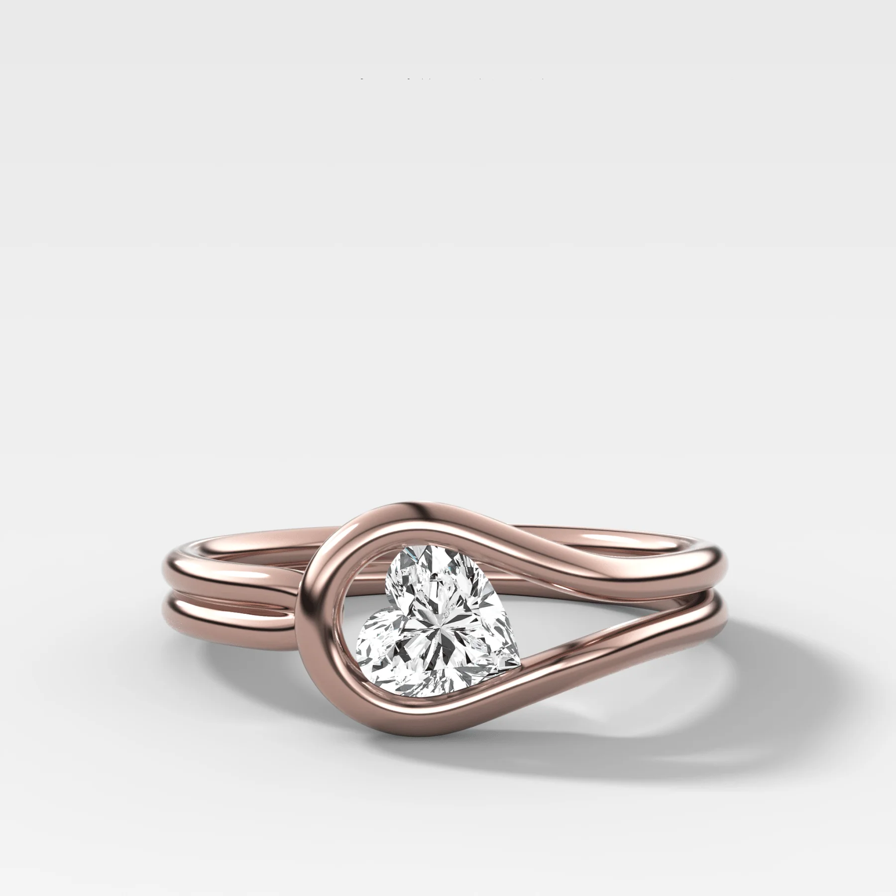 Petite Lasso Band with Heart Cut Diamond - Image 4
