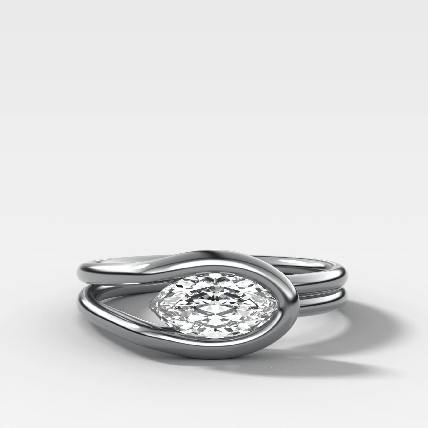 Petite Lasso Band with Marquise Cut Diamond - Image 3