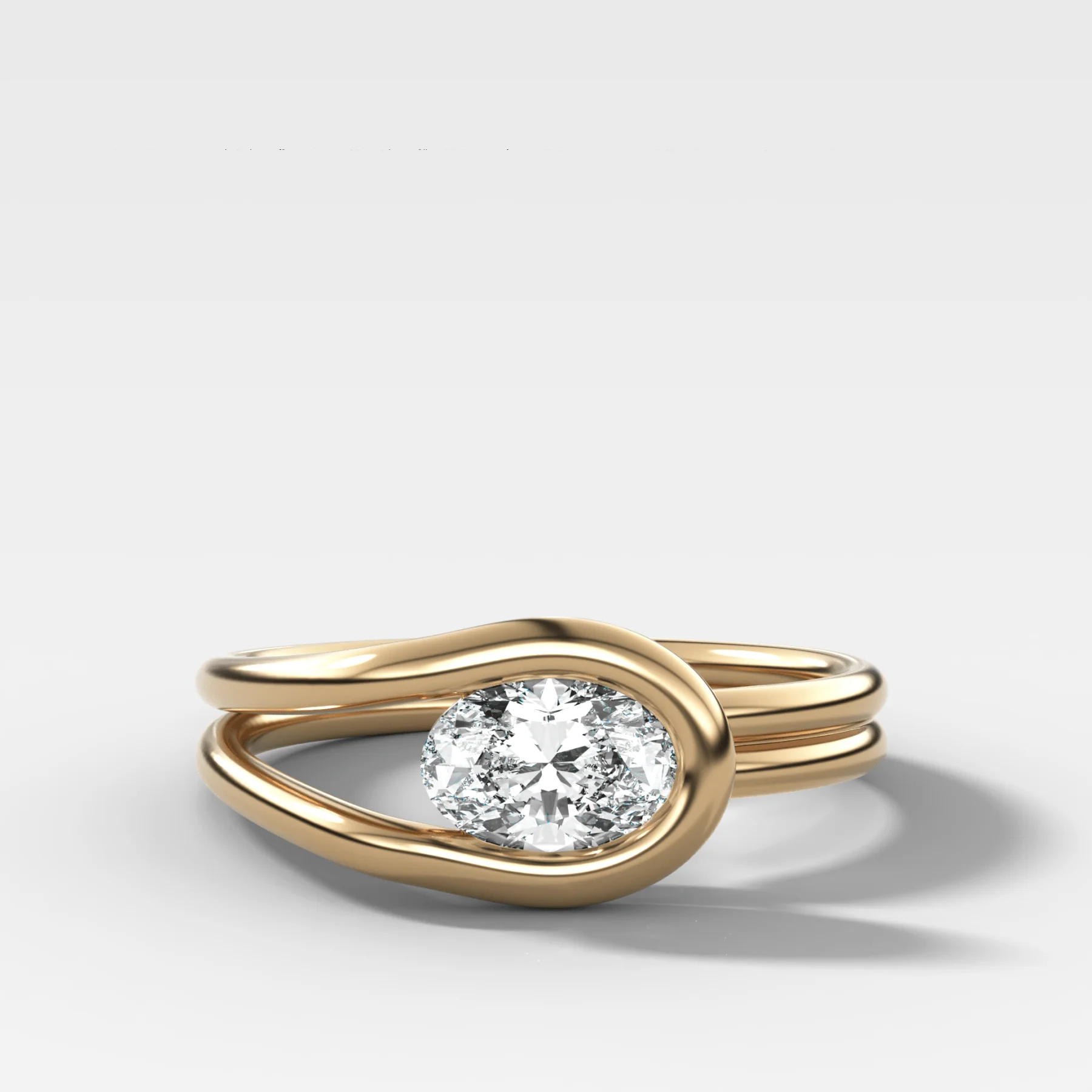 Petite Lasso Band with Oval Cut Diamond
