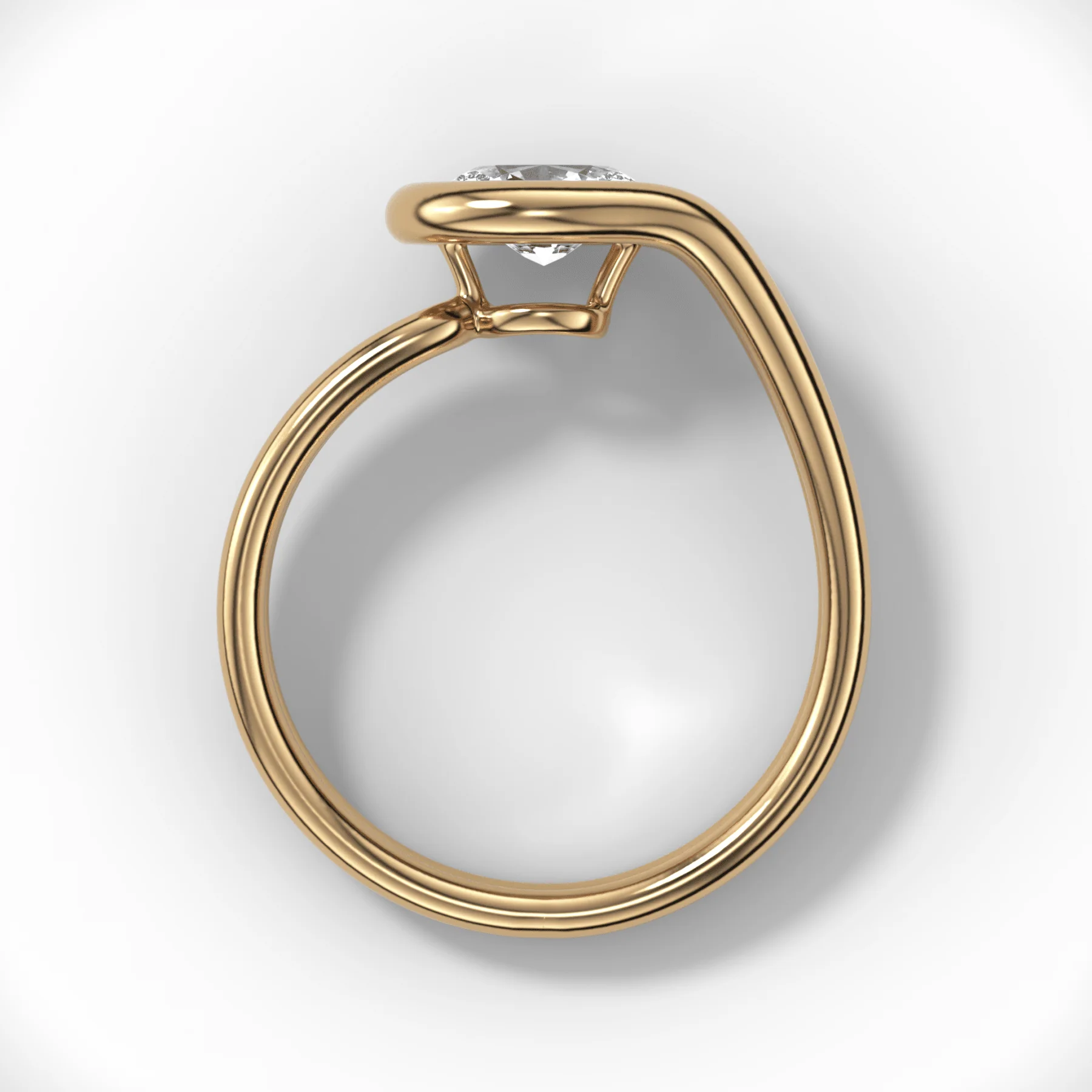 Petite Lasso Band with Oval Cut Diamond - Image 2