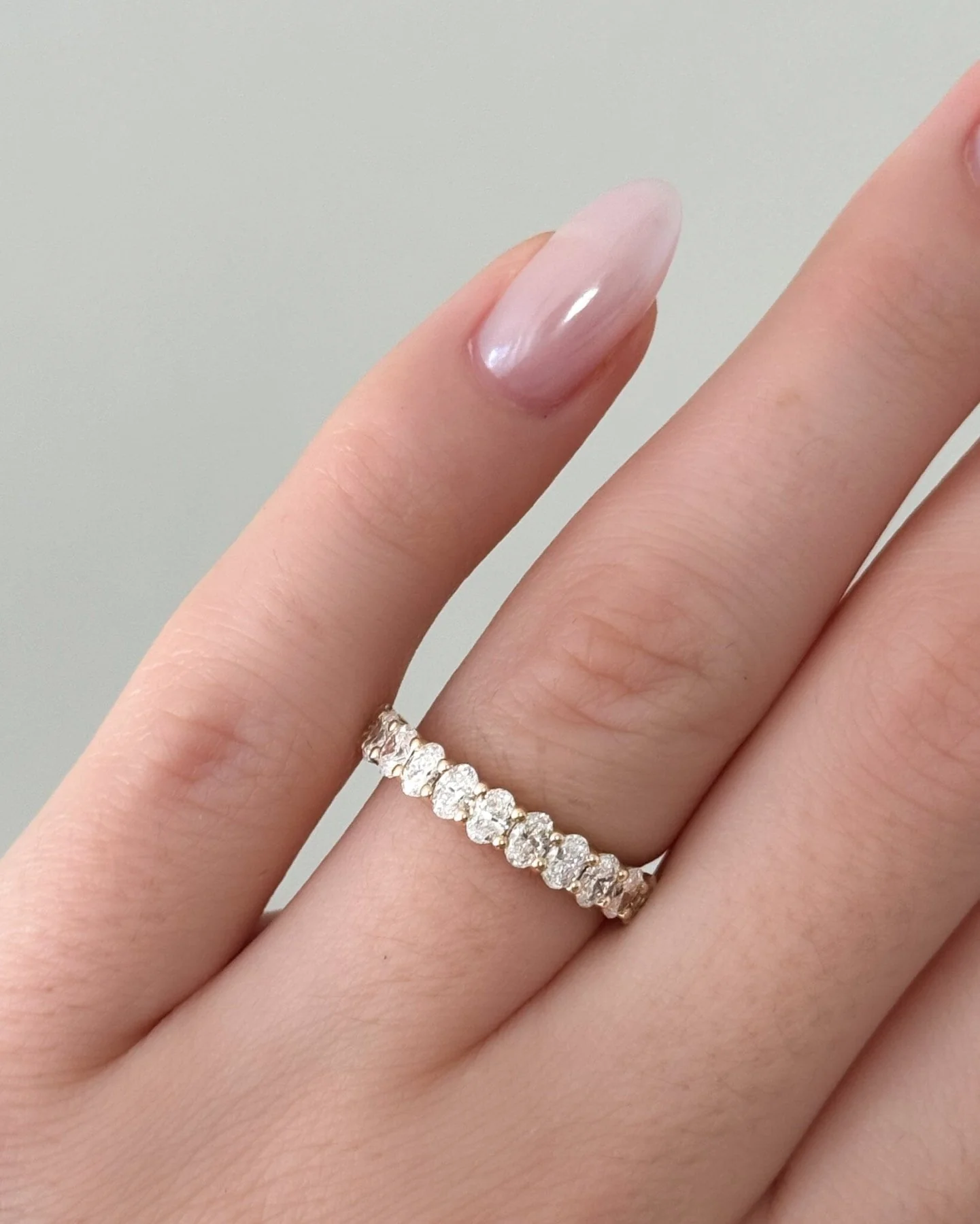 Petite Shared Prong Eternity Band with Oval diamonds - Image 5