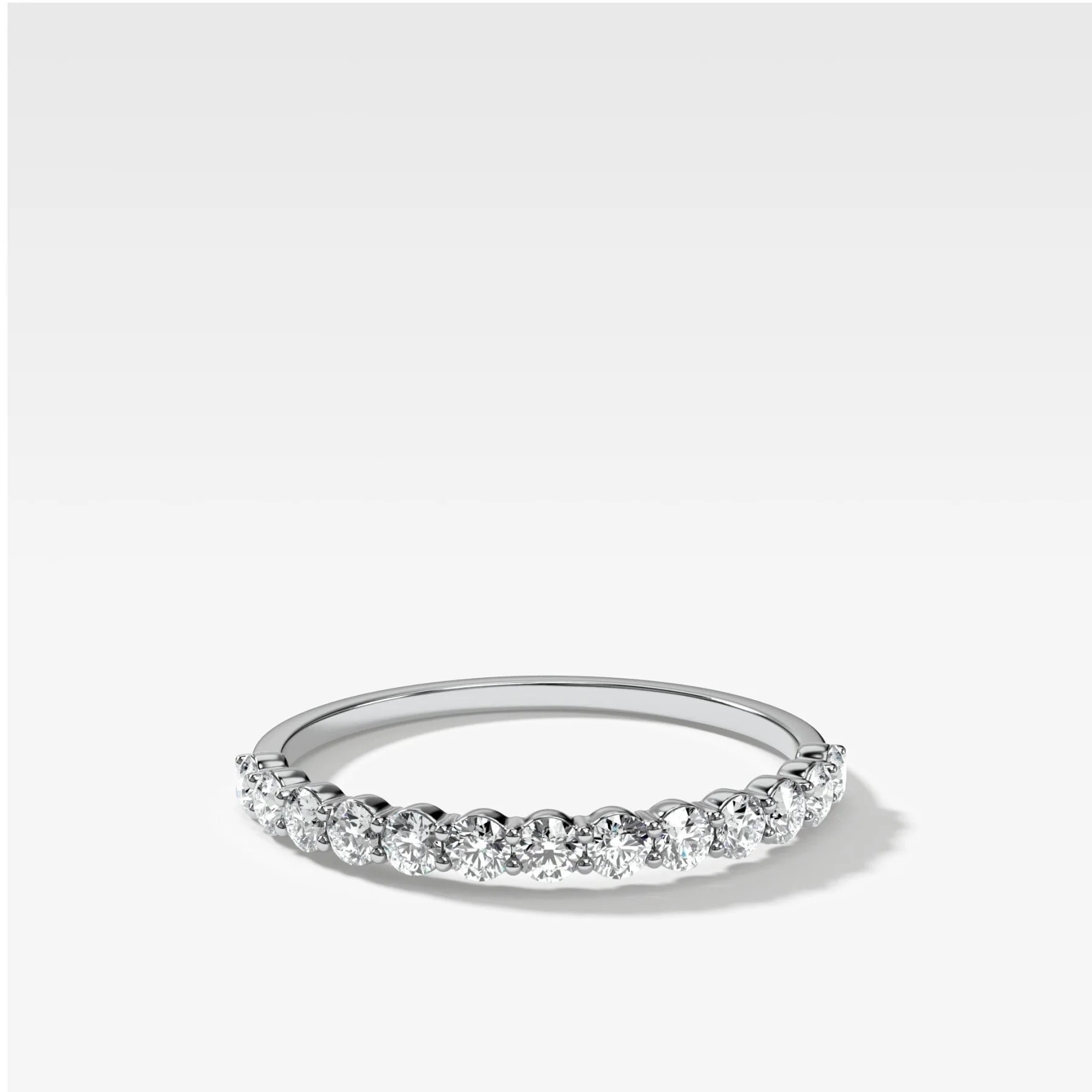 Petite Shared Prong Wedding Band with Round diamonds - Image 2