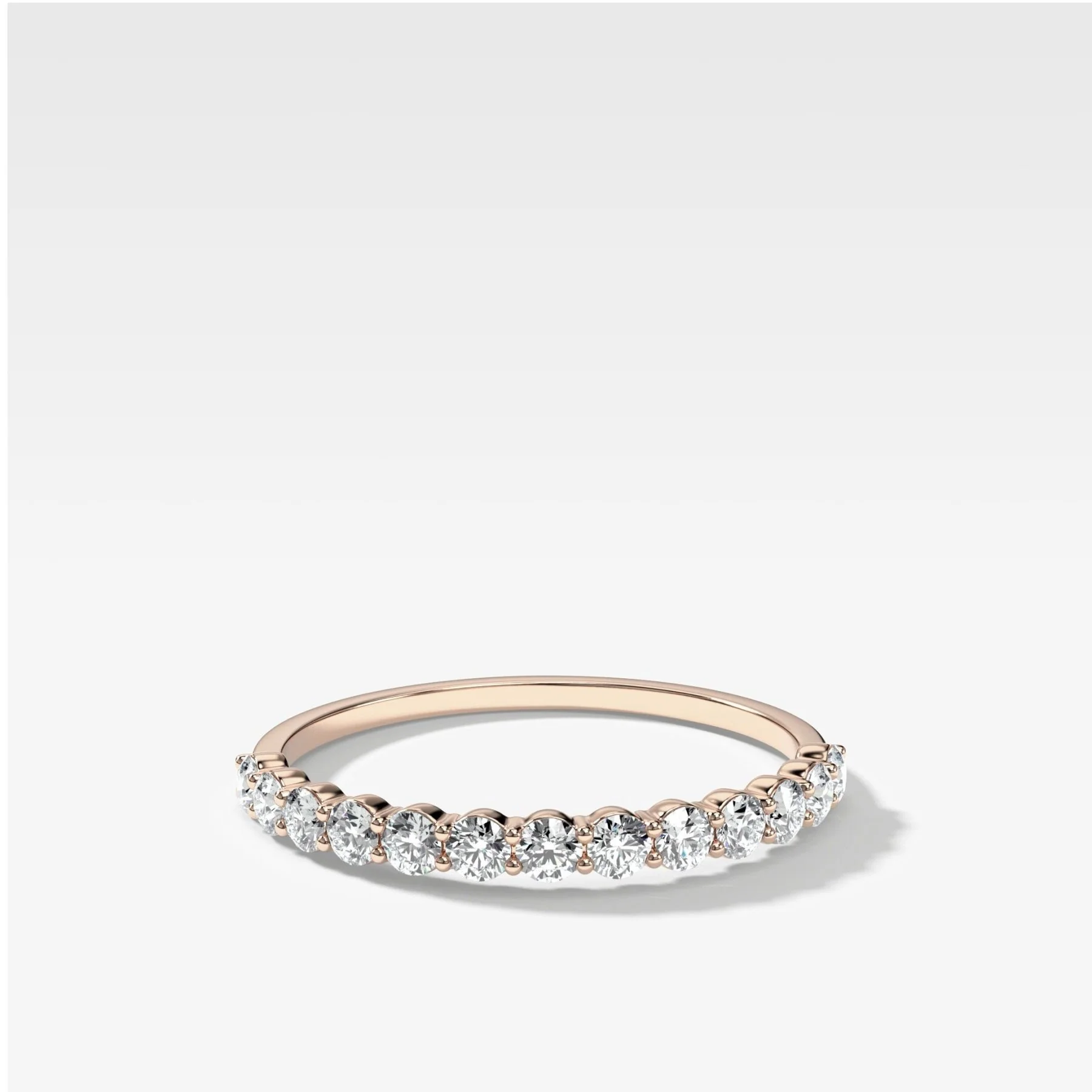 Petite Shared Prong Wedding Band with Round diamonds - Image 3
