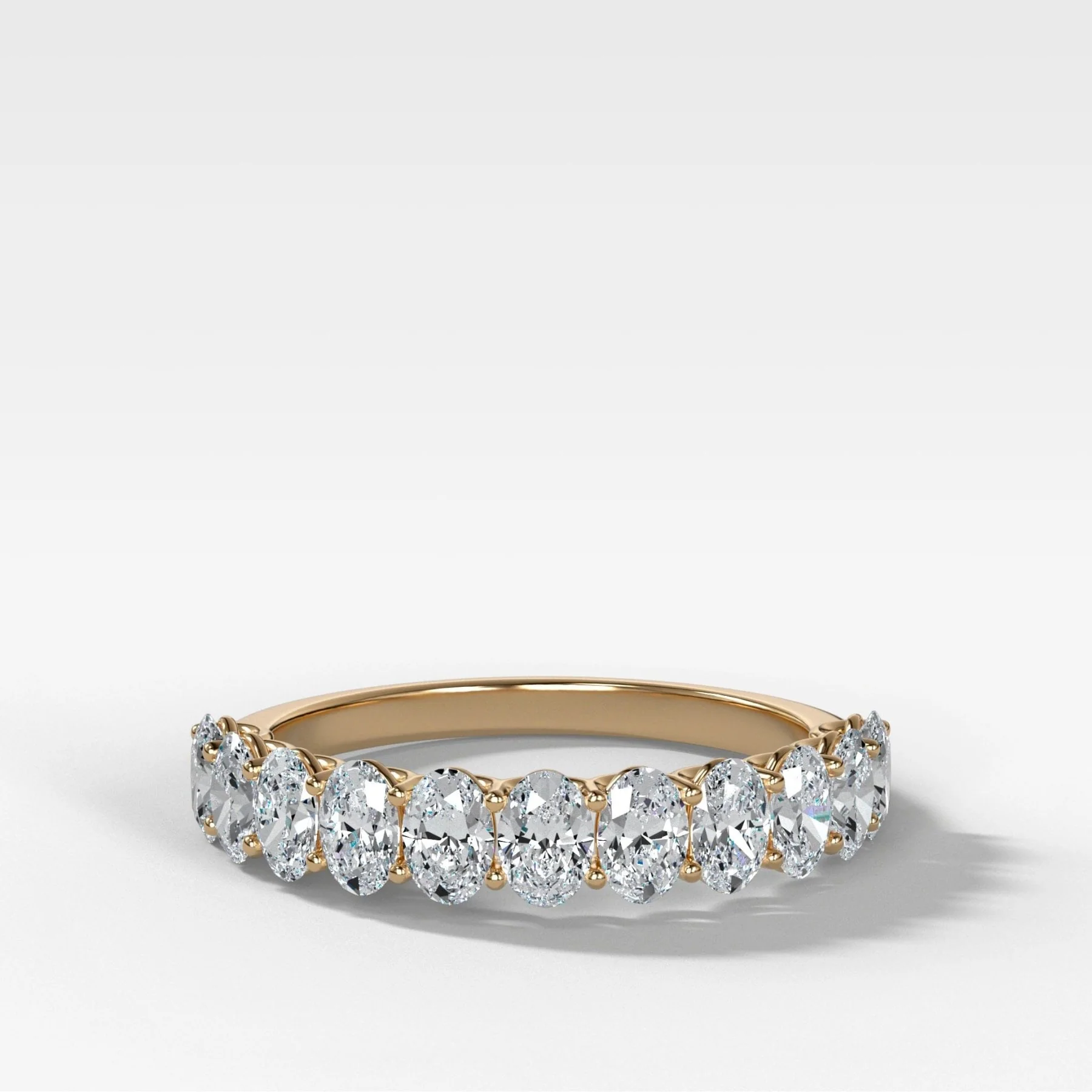 Petite Shared Prong Wedding Band with Oval Diamonds
