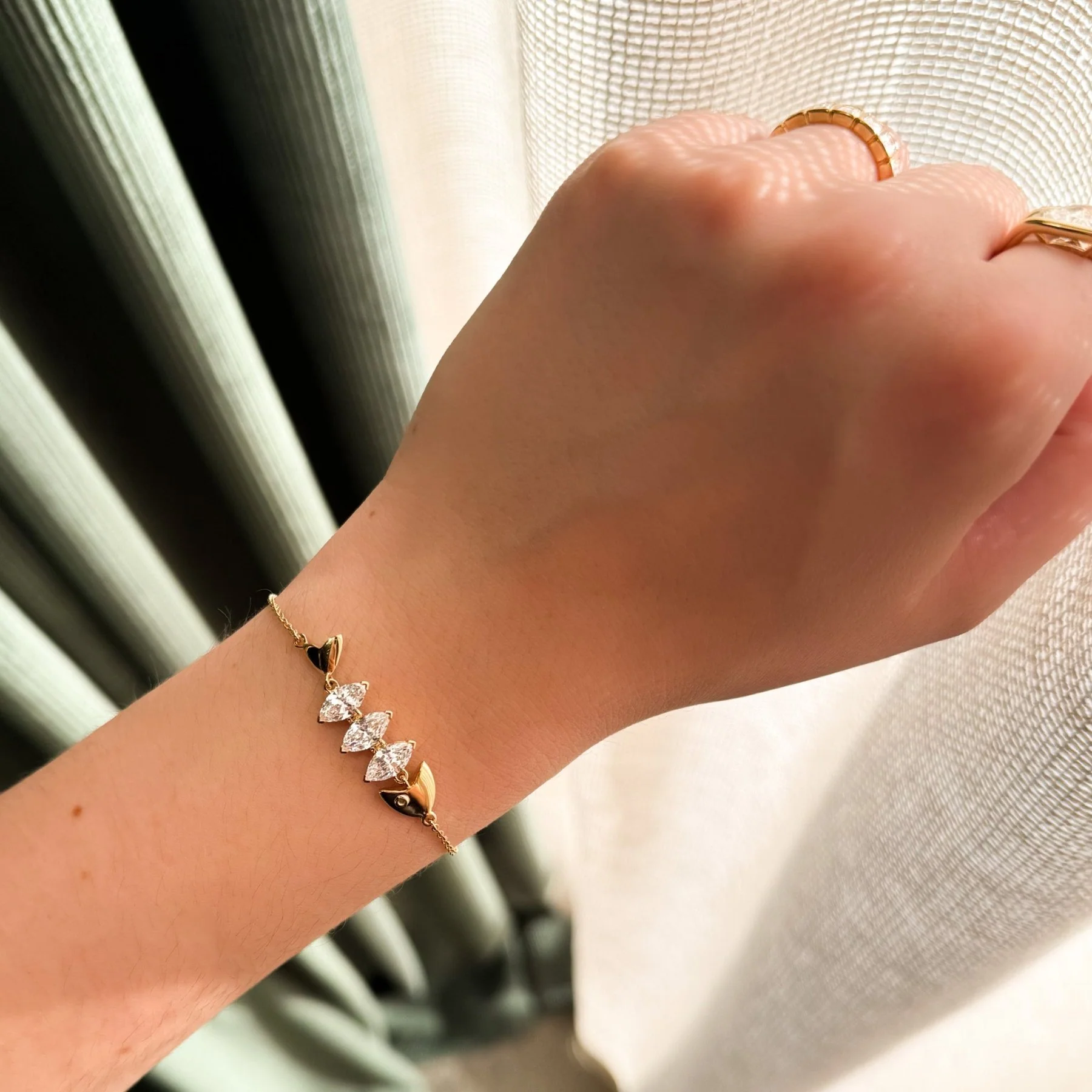 Pisces Bracelet with Marquise Cut Diamonds - Image 2