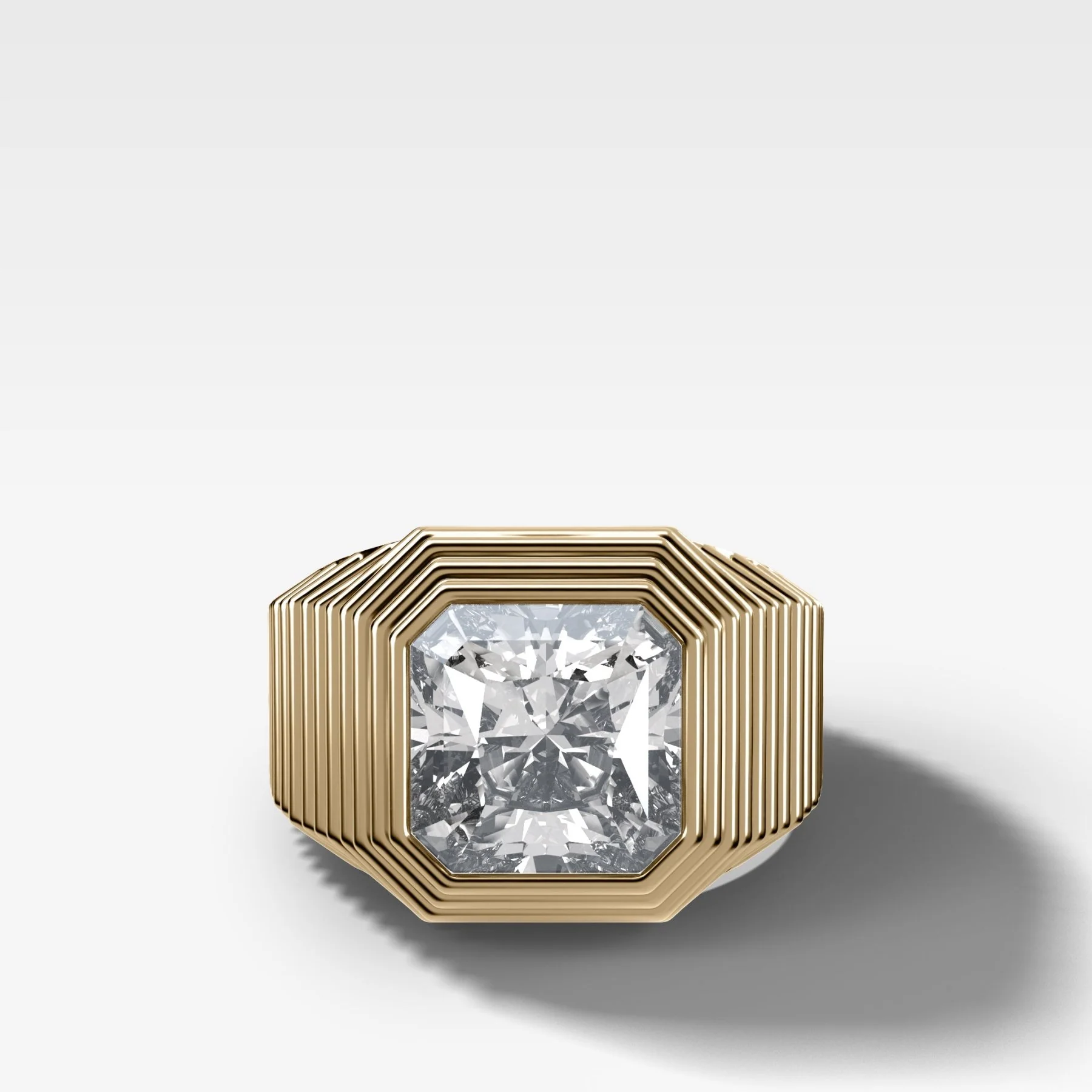 Ripple Solitaire Engagement Ring with Radiant Cut Diamond