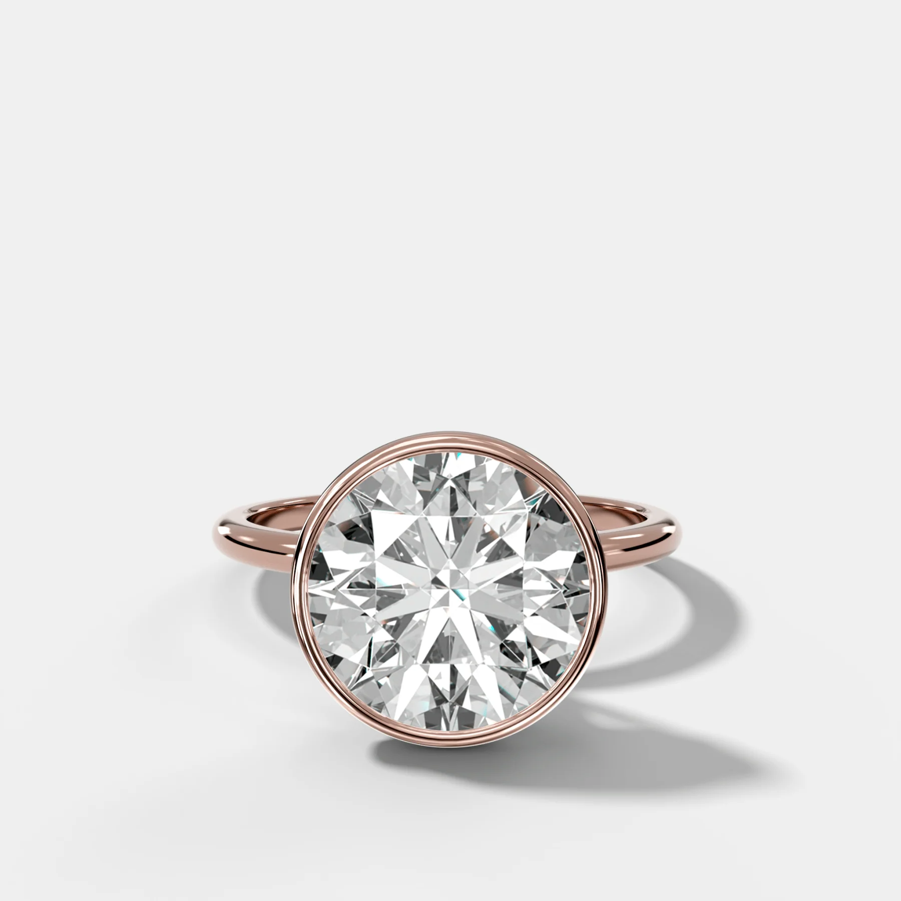 Penumbra Bezel Hidden Halo Engagement Ring with Round Cut - Image 4