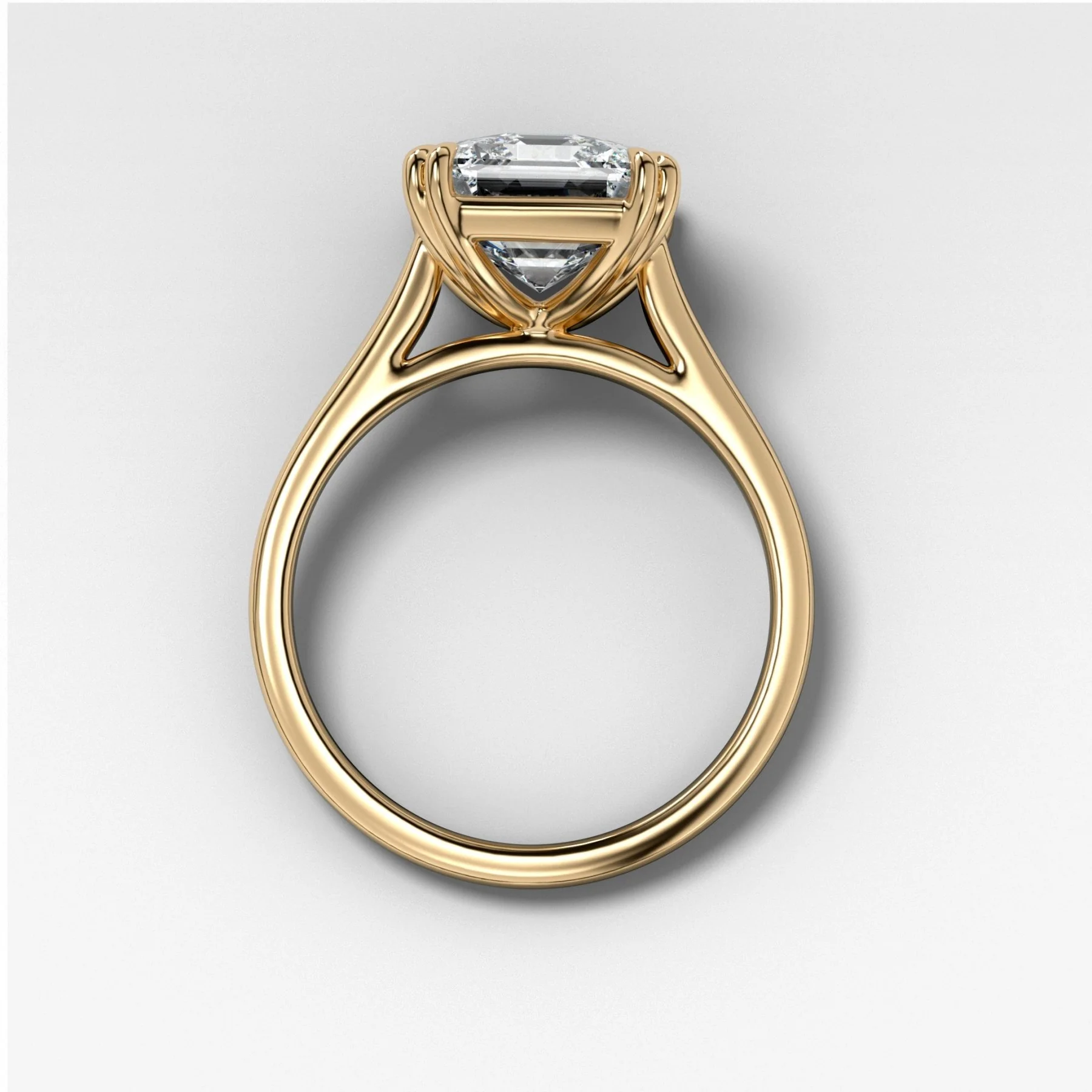 Signature Cathedral Solitaire Engagement Ring With Asscher Cut Diamond - Image 2