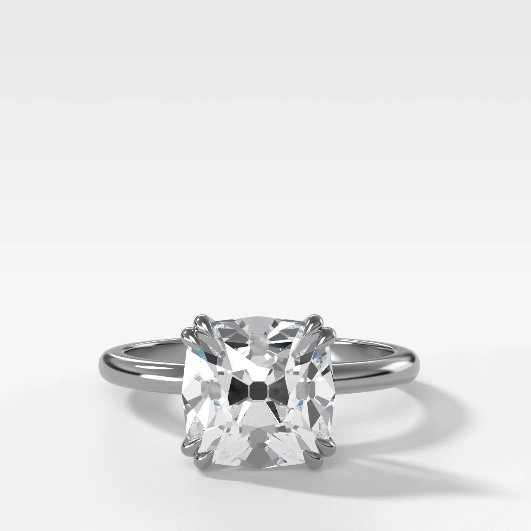 Signature Cathedral Solitaire Engagement Ring With Old Mine Cut Diamond - Image 4