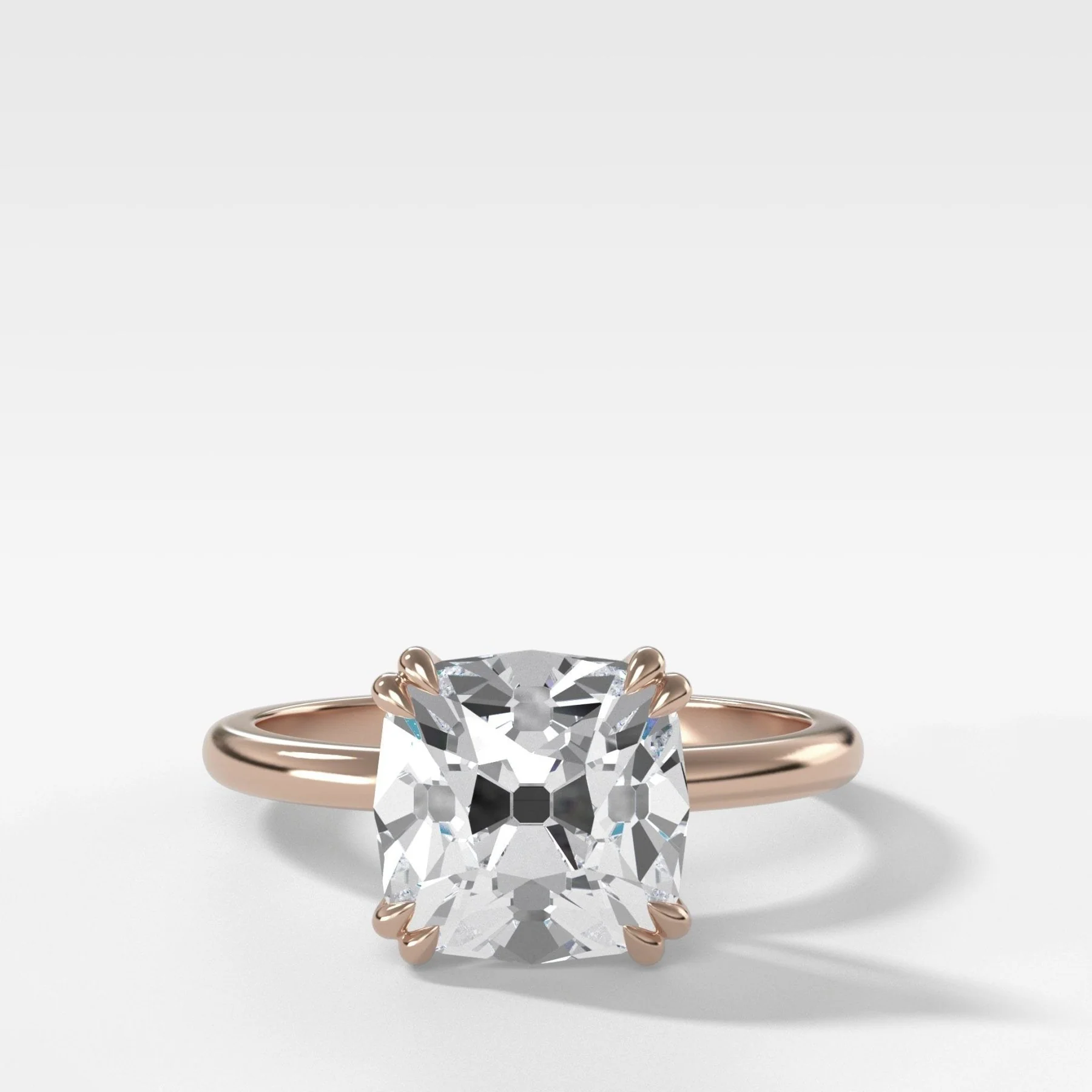 Signature Cathedral Solitaire Engagement Ring With Old Mine Cut Diamond - Image 5