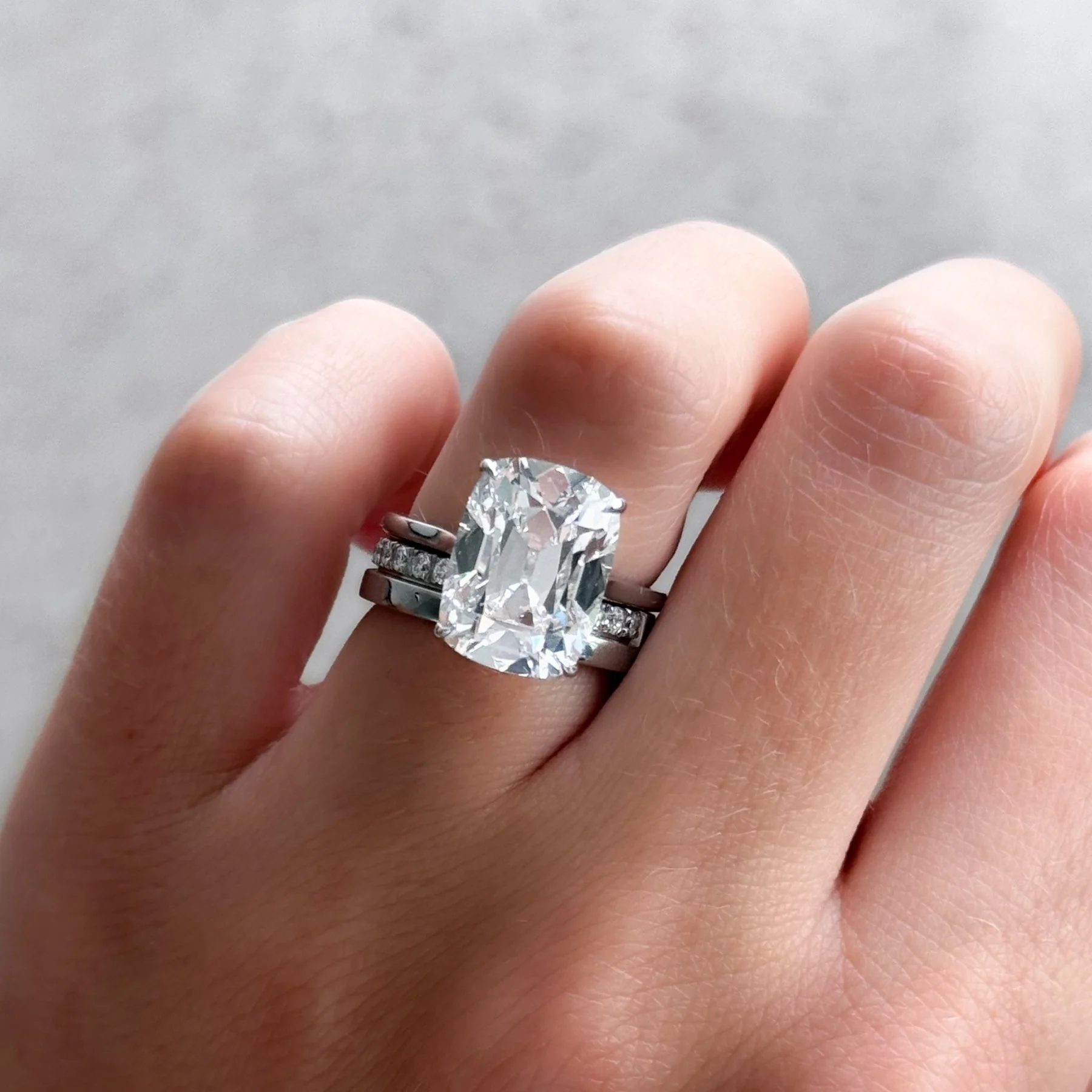 Signature Cathedral Solitaire Engagement Ring With Old Mine Cut Diamond - Image 6