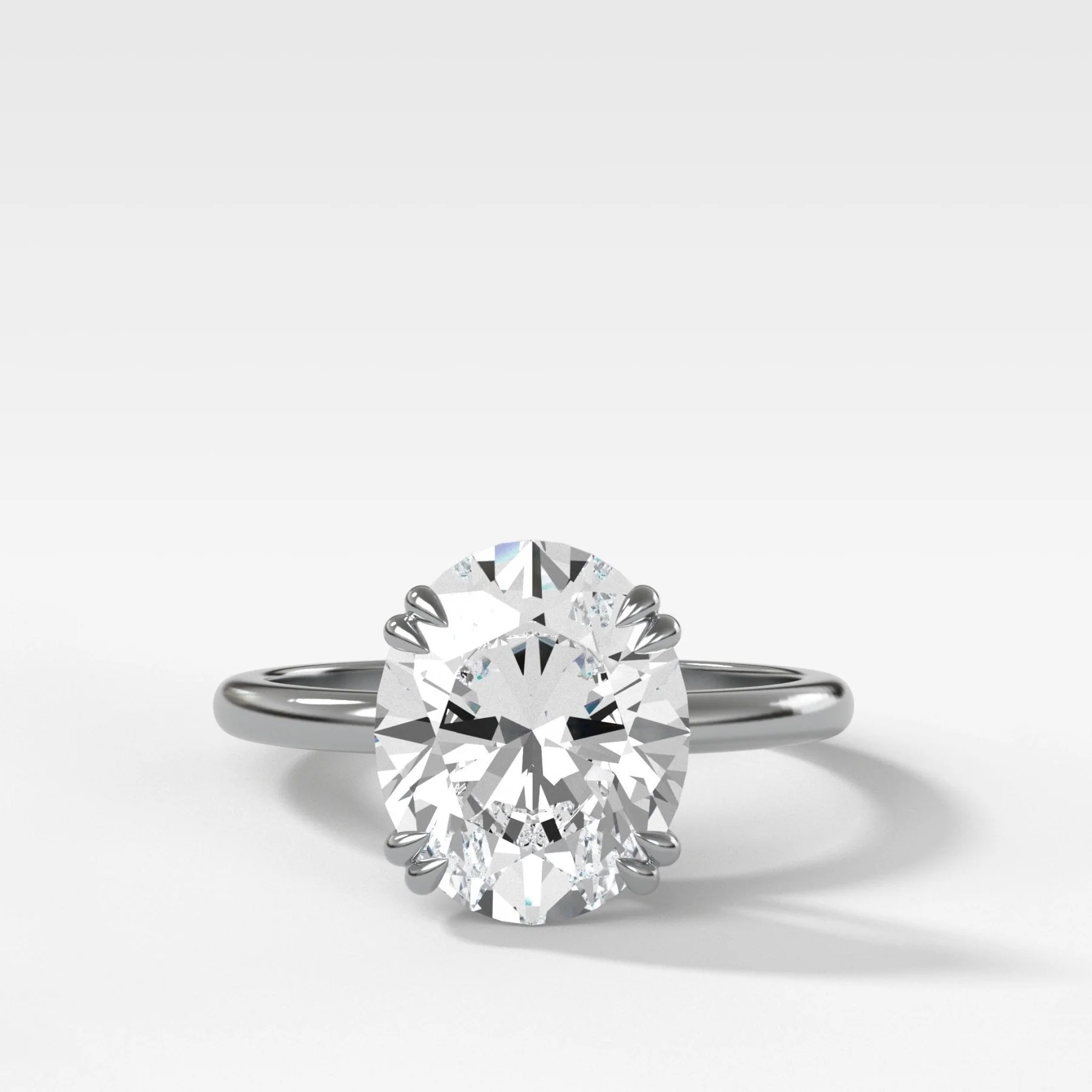 Signature Cathedral Solitaire Engagement Ring With Oval Cut Diamond - Image 3