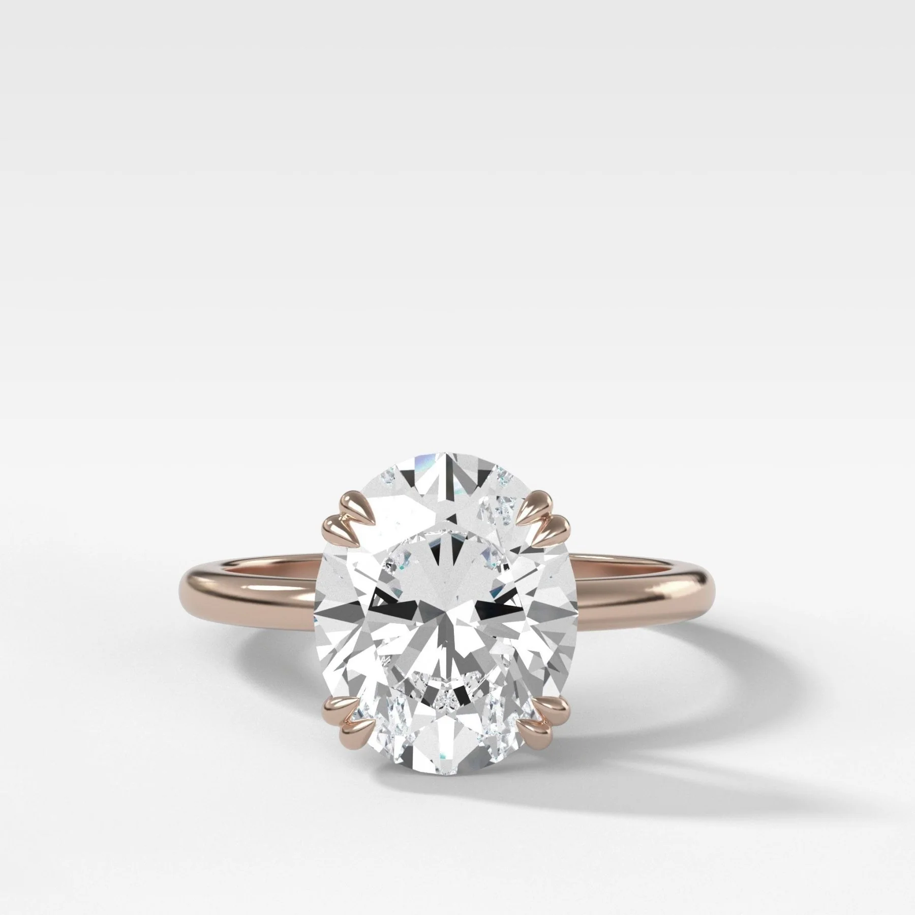 Signature Cathedral Solitaire Engagement Ring With Oval Cut Diamond - Image 4