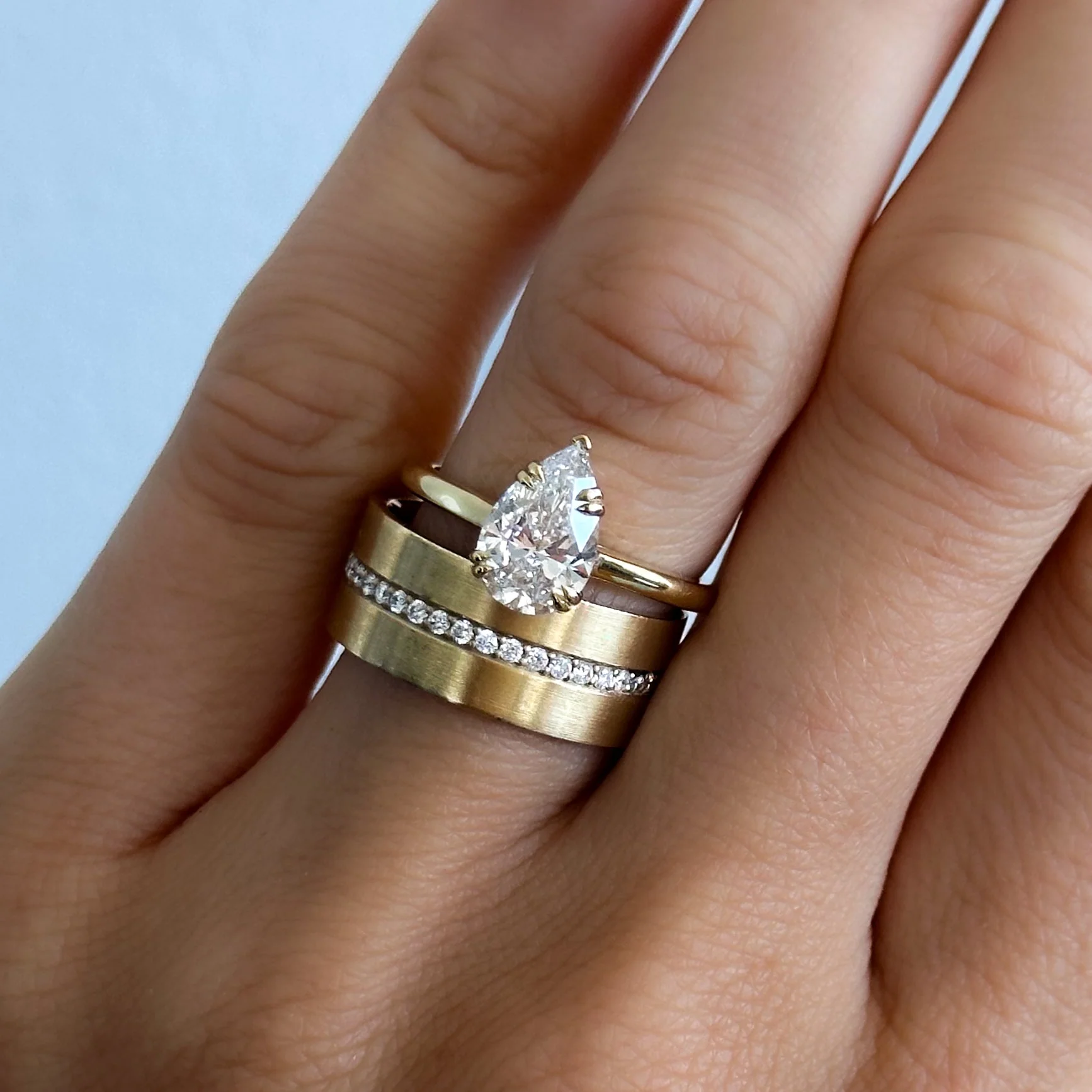Signature Cathedral Solitaire Engagement Ring With Pear Cut Diamond - Image 6