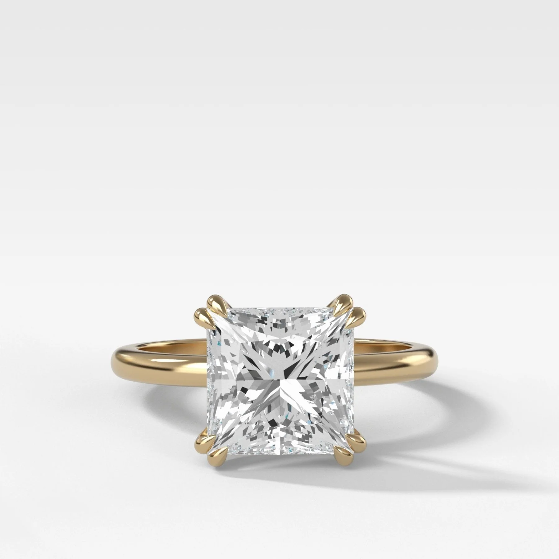 Signature Cathedral Solitaire Engagement Ring With Princess Cut Diamond