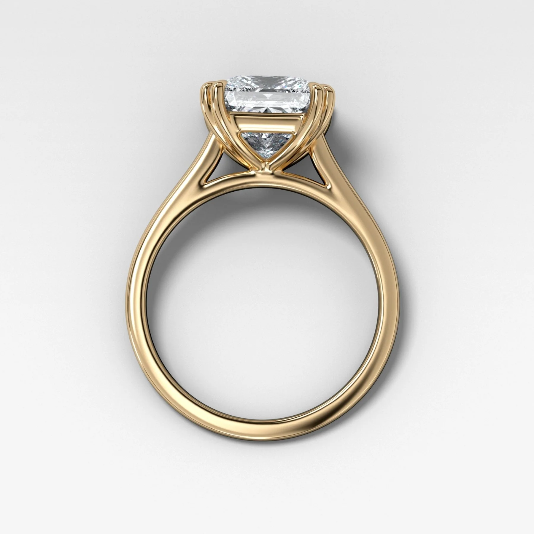 Signature Cathedral Solitaire Engagement Ring With Princess Cut Diamond - Image 2