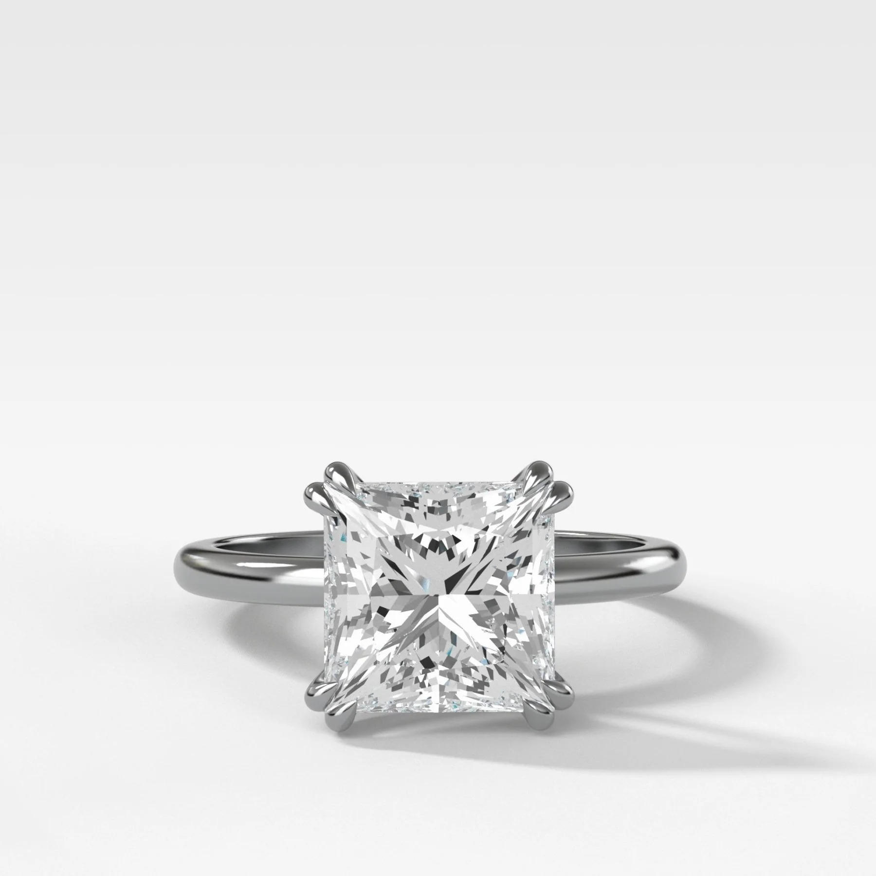 Signature Cathedral Solitaire Engagement Ring With Princess Cut Diamond - Image 3