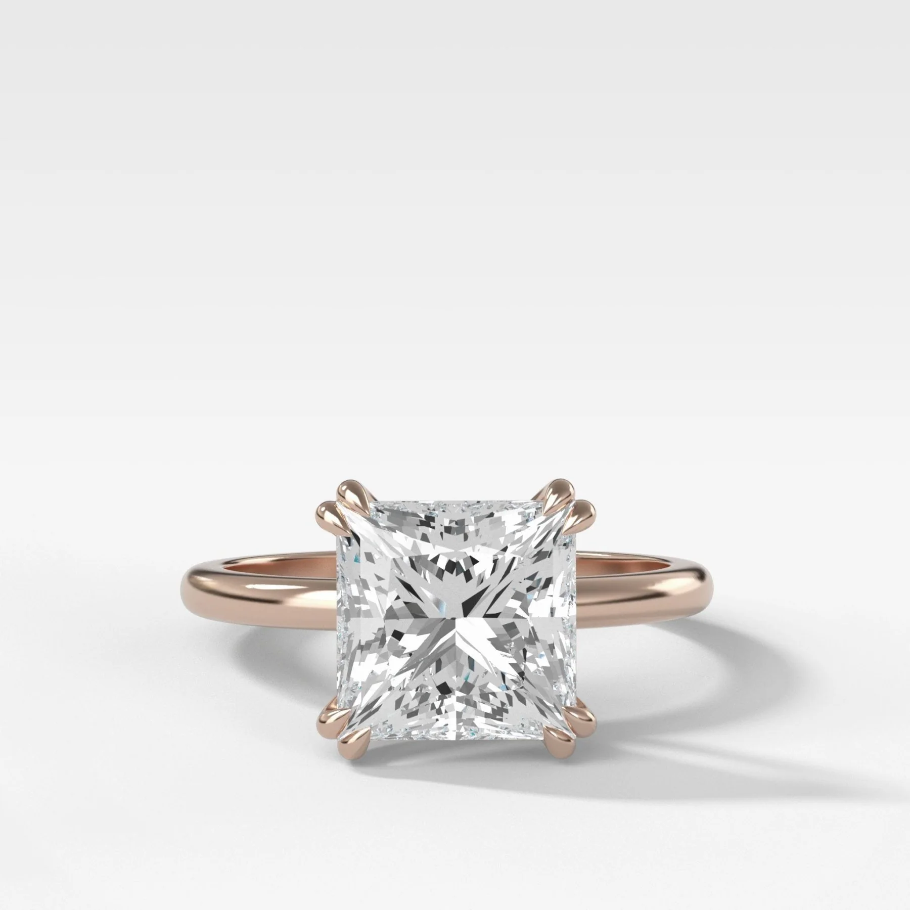 Signature Cathedral Solitaire Engagement Ring With Princess Cut Diamond - Image 4