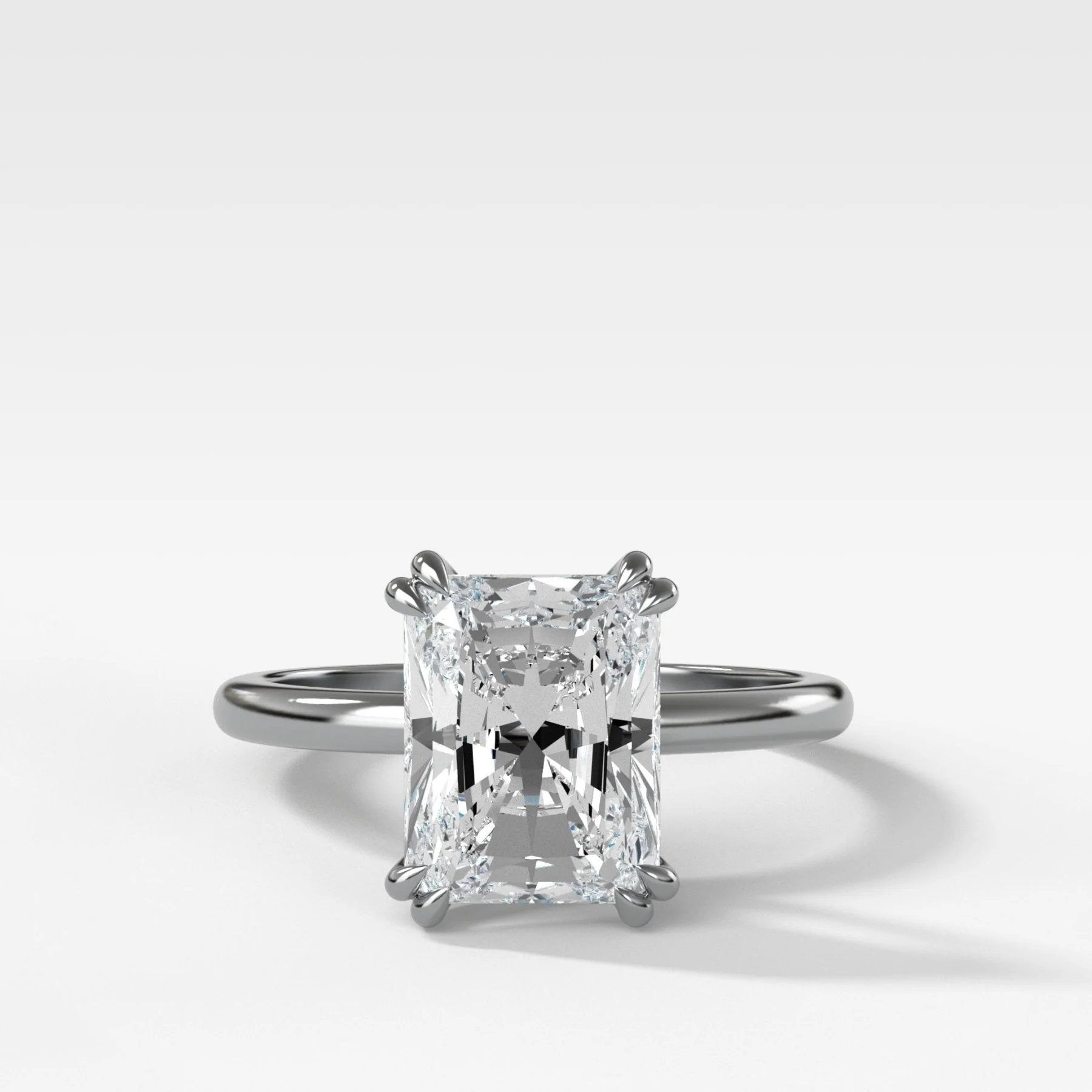 Signature Cathedral Solitaire Engagement Ring With Elongated Radiant Cut Diamond - Image 4