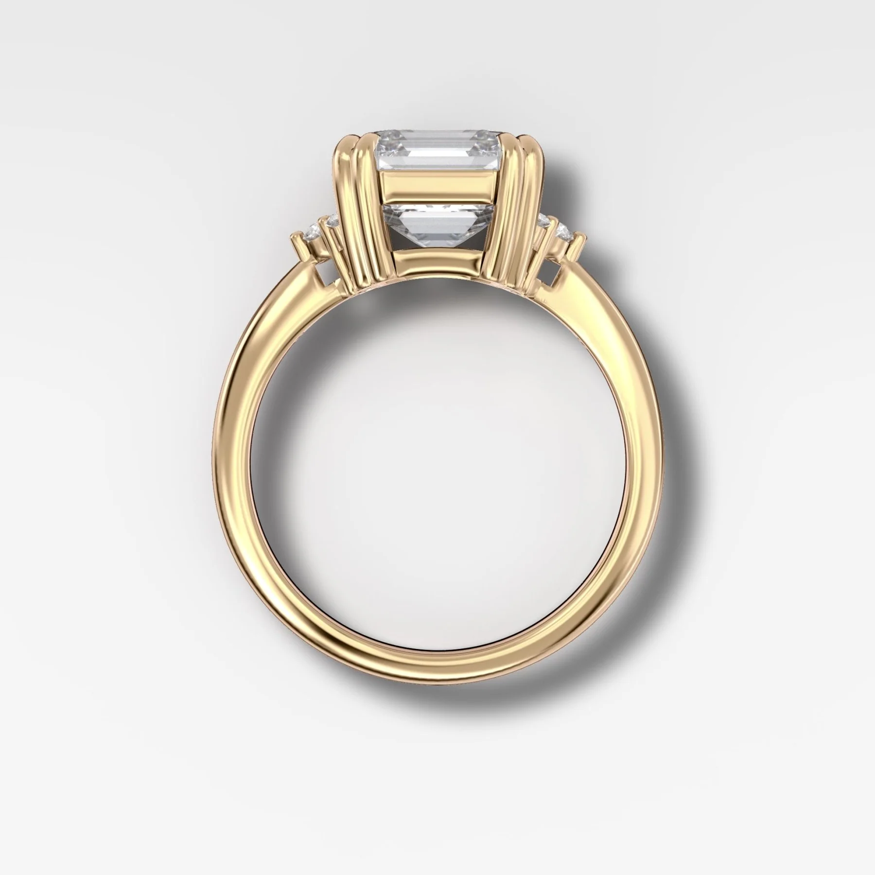 Signature Cluster Engagement Ring With Asscher Cut Diamond - Image 2