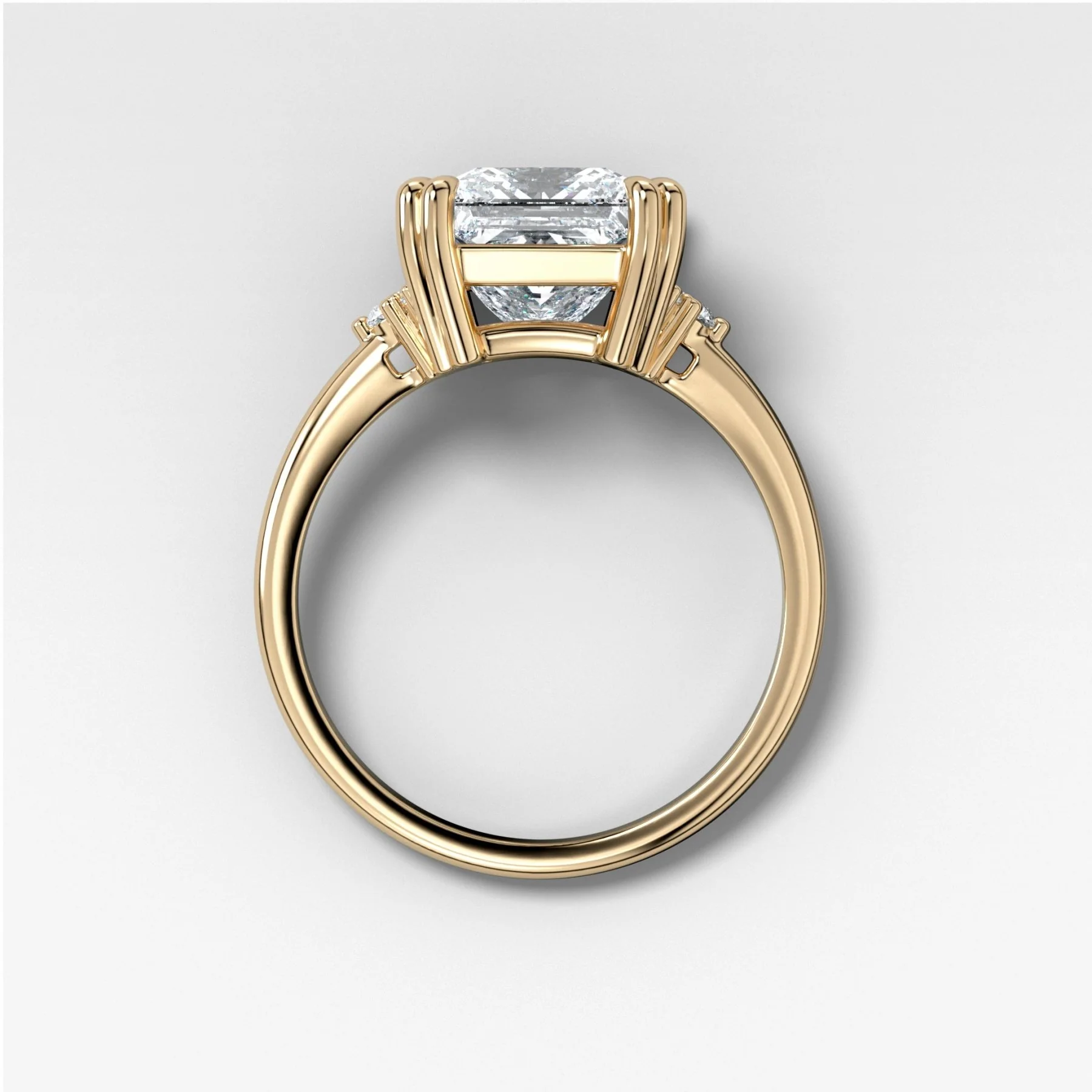 Signature Cluster Engagement Ring With Princess Cut Diamond - Image 2