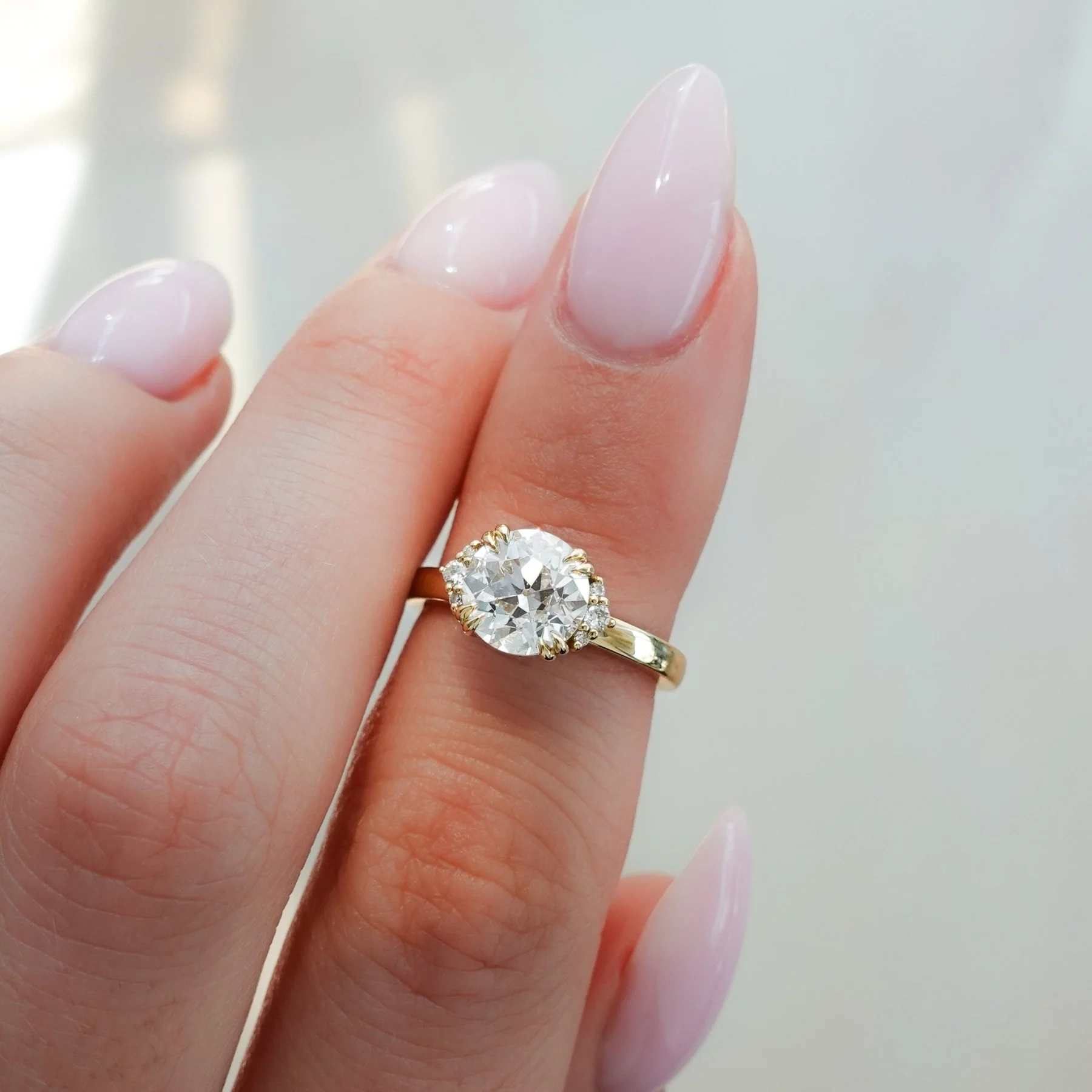 Signature Cluster Engagement Ring With Round Cut Diamond - Image 3