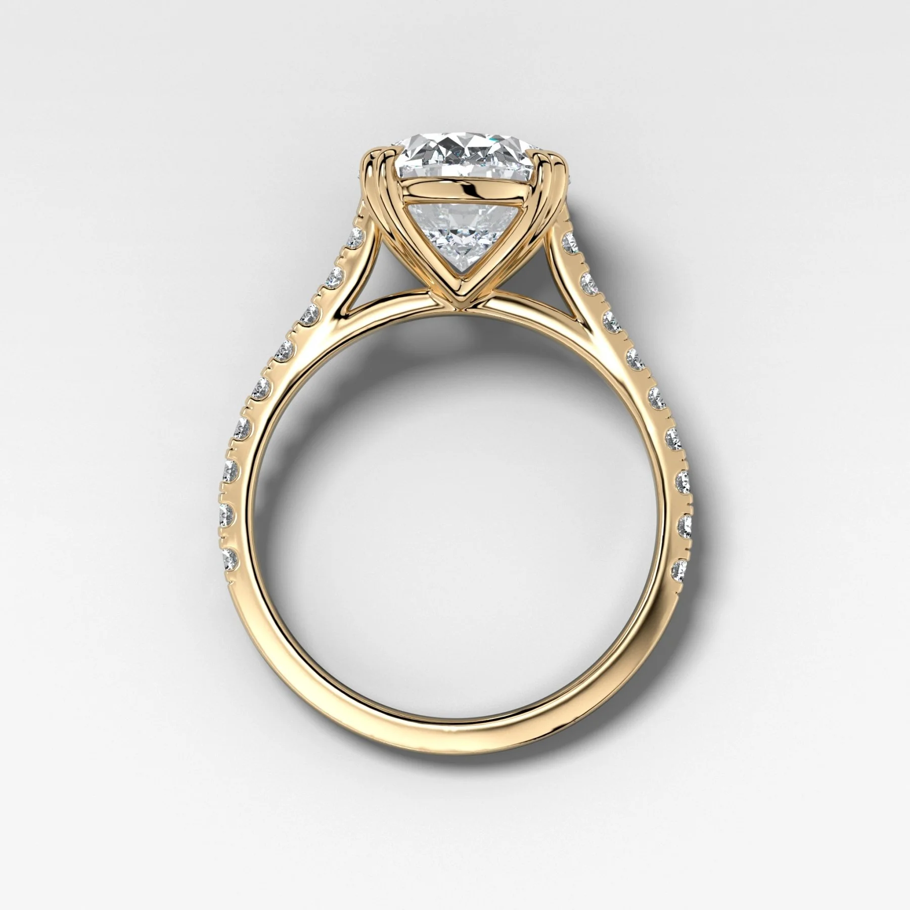 Signature Pavé Engagement Ring With Oval Cut Diamond - Image 2